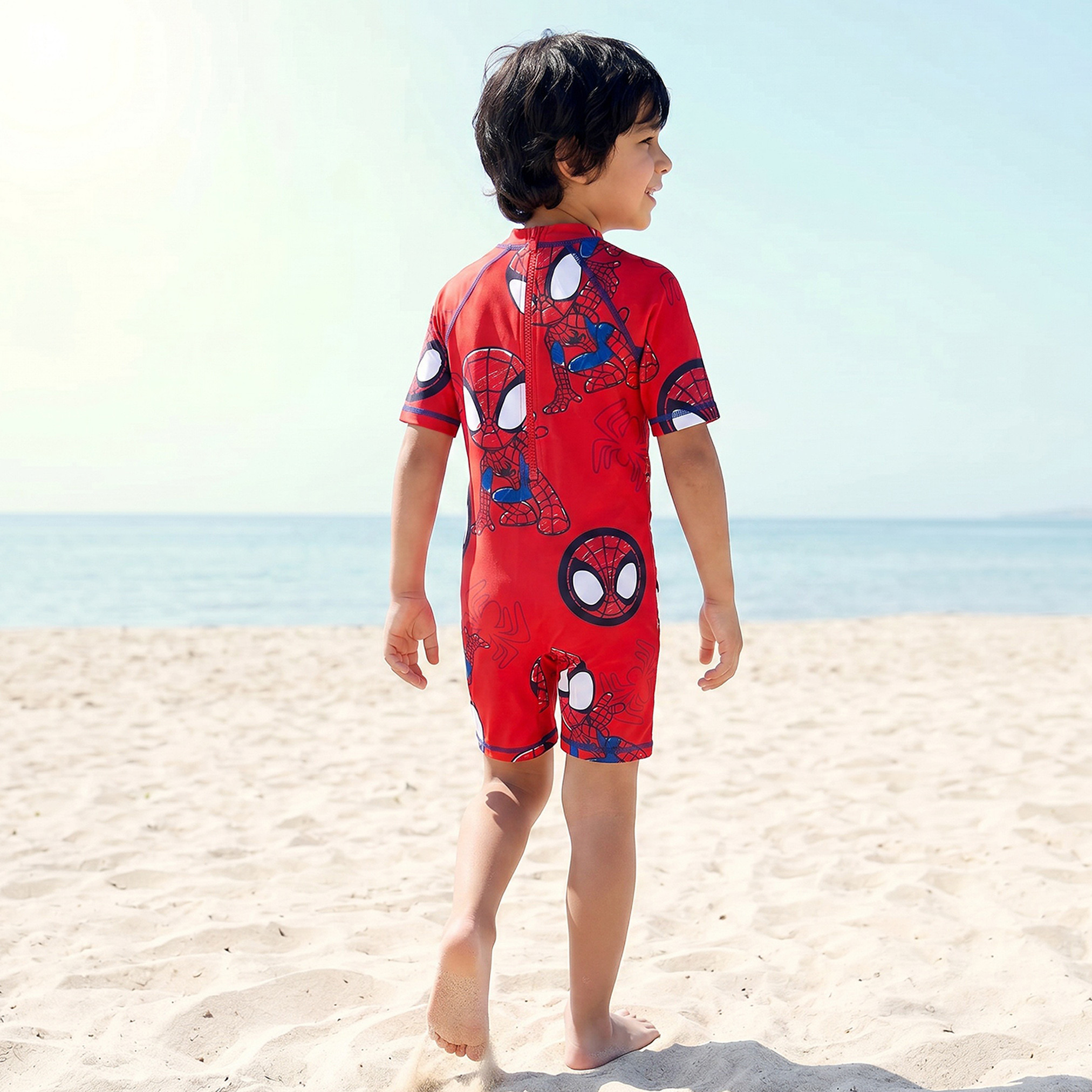 بدلة سباحة بطبعات سبايدرمان للأولاد-baby-boys-clothing-swimwear-image-3