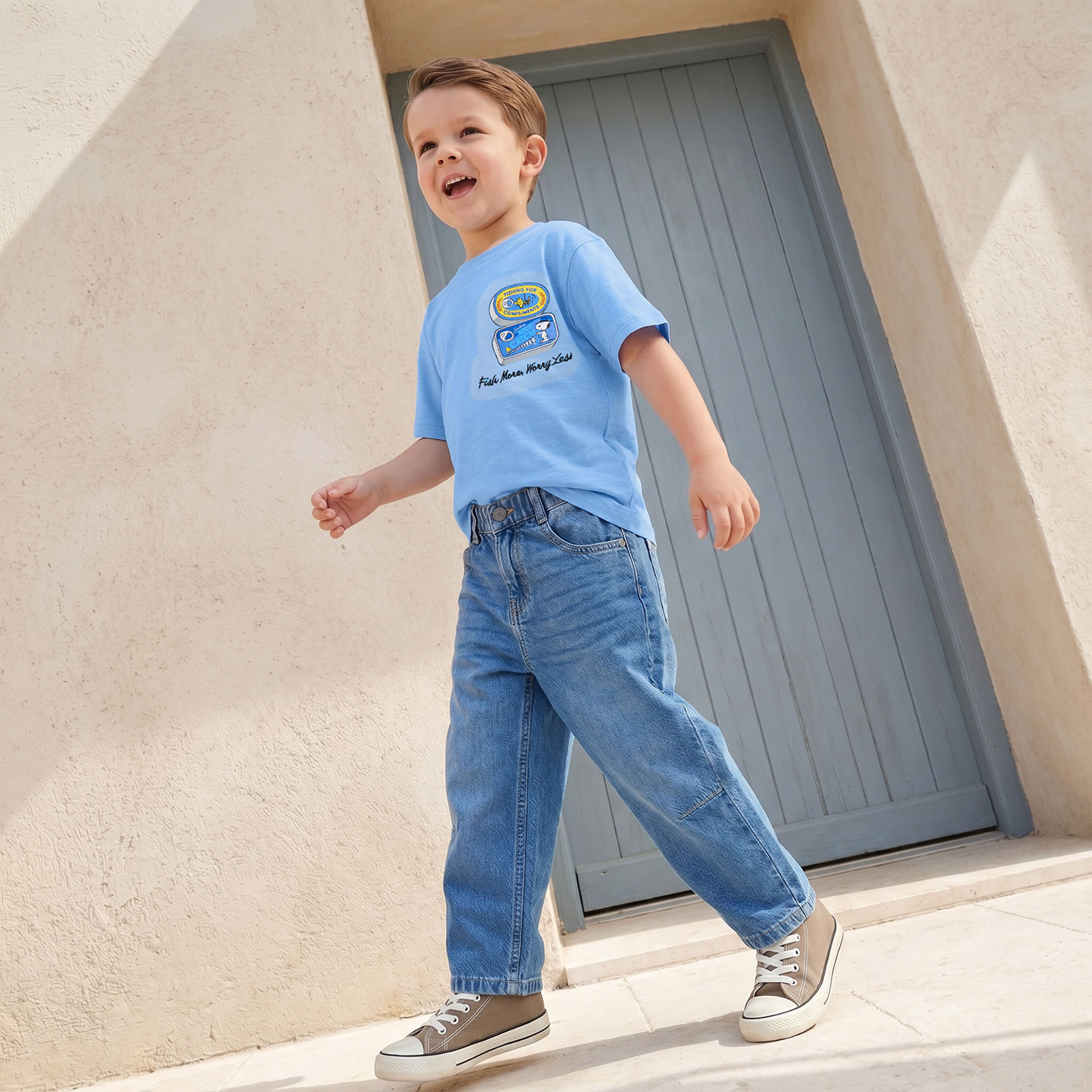 Crew Neck Short Sleeves T-shirt with Peanuts Print-boys-clothing-tshirtsandpolos-image-5