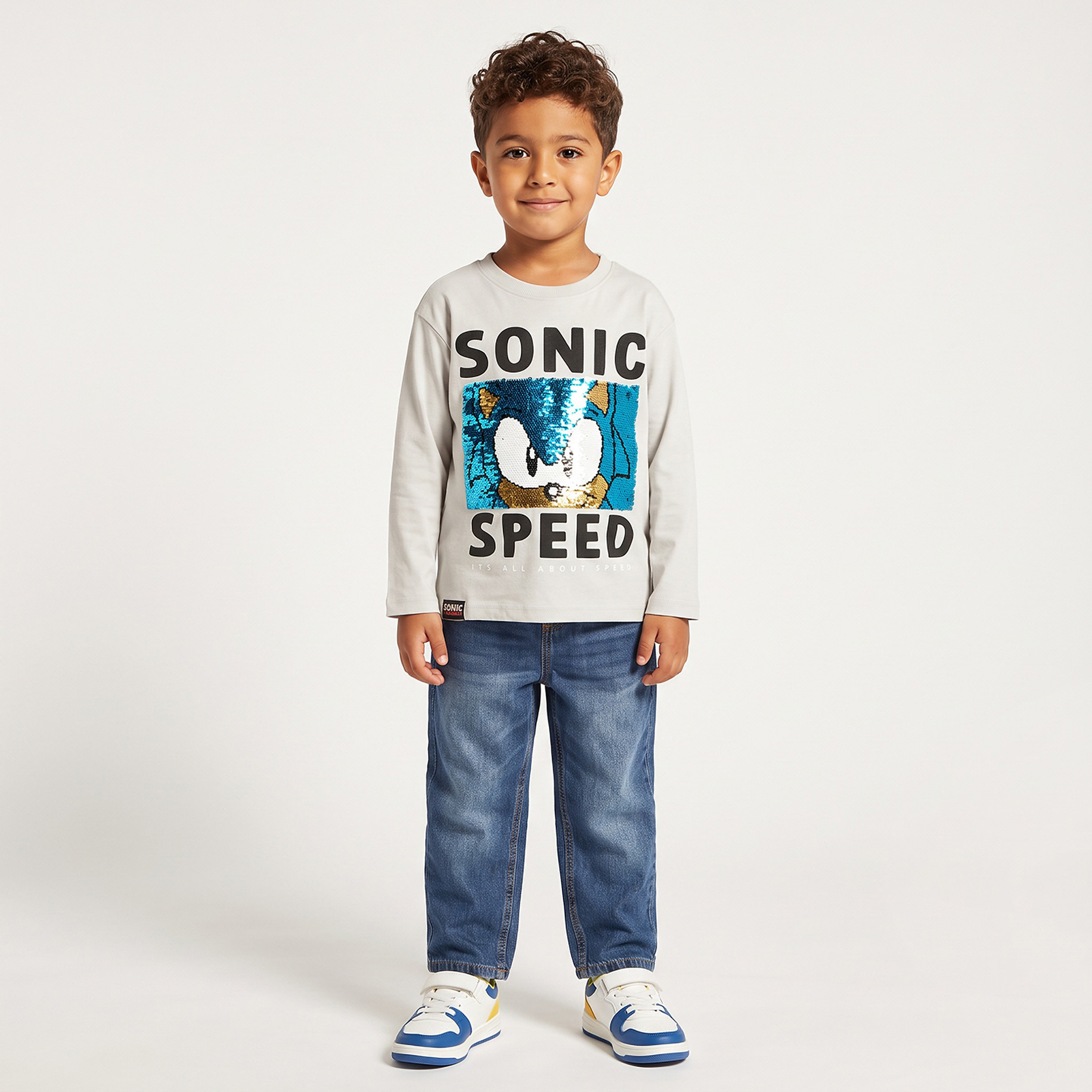 تيشيرت بياقة ضيقة وأكمام طويلة وتفاصيل ترتر-boys-clothing-tshirtsandpolos-image-2