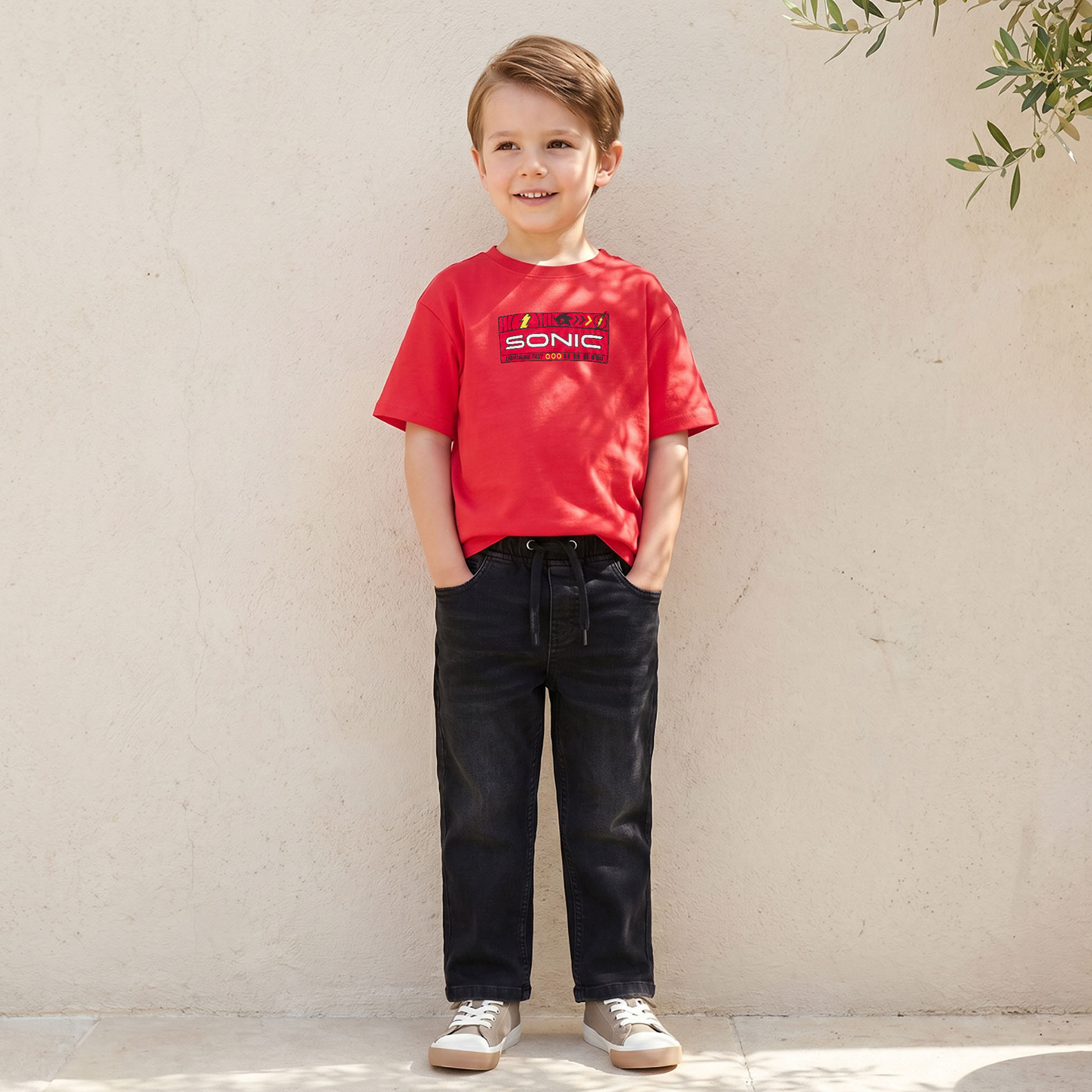 Warner Bros X Sega Crew Neck Short Sleeves T-shirt with Sonic the Hedgehog Print-boys-clothing-tshirtsandpolos-image-2
