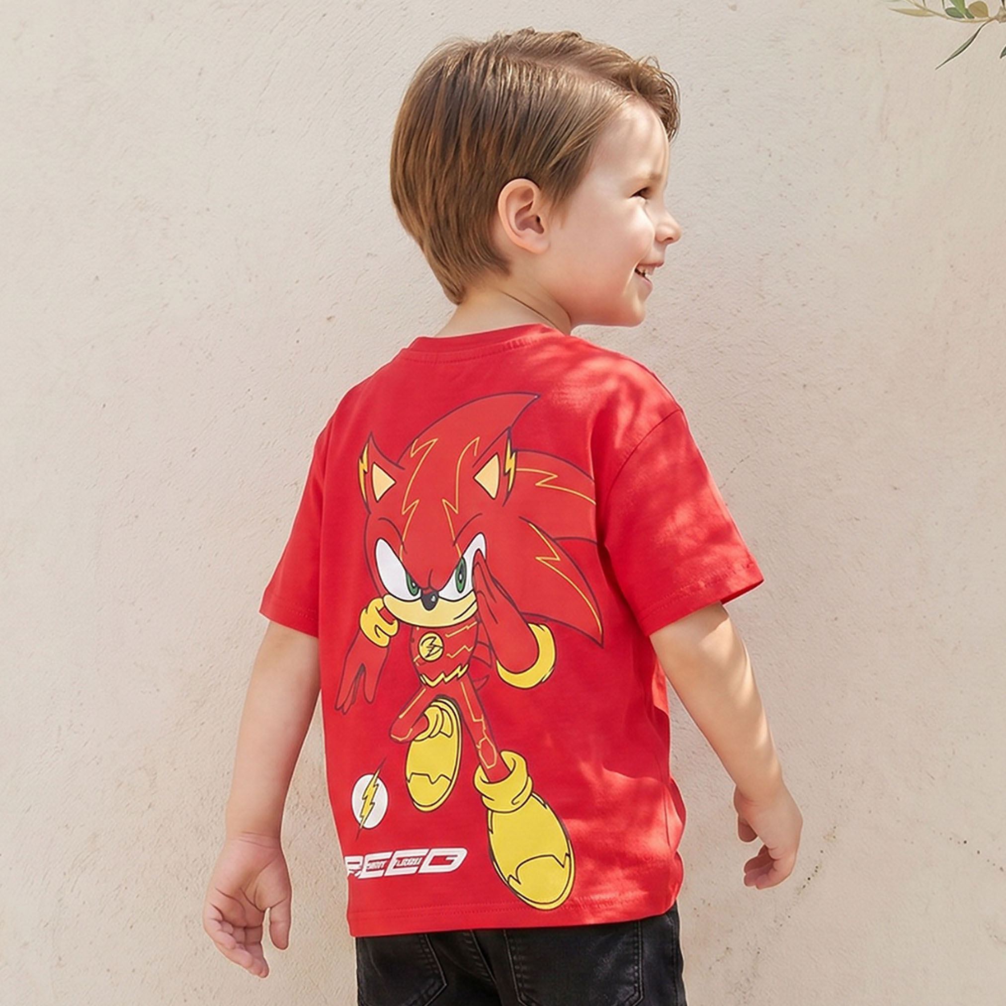 Warner Bros X Sega Crew Neck Short Sleeves T-shirt with Sonic the Hedgehog Print-boys-clothing-tshirtsandpolos-image-1