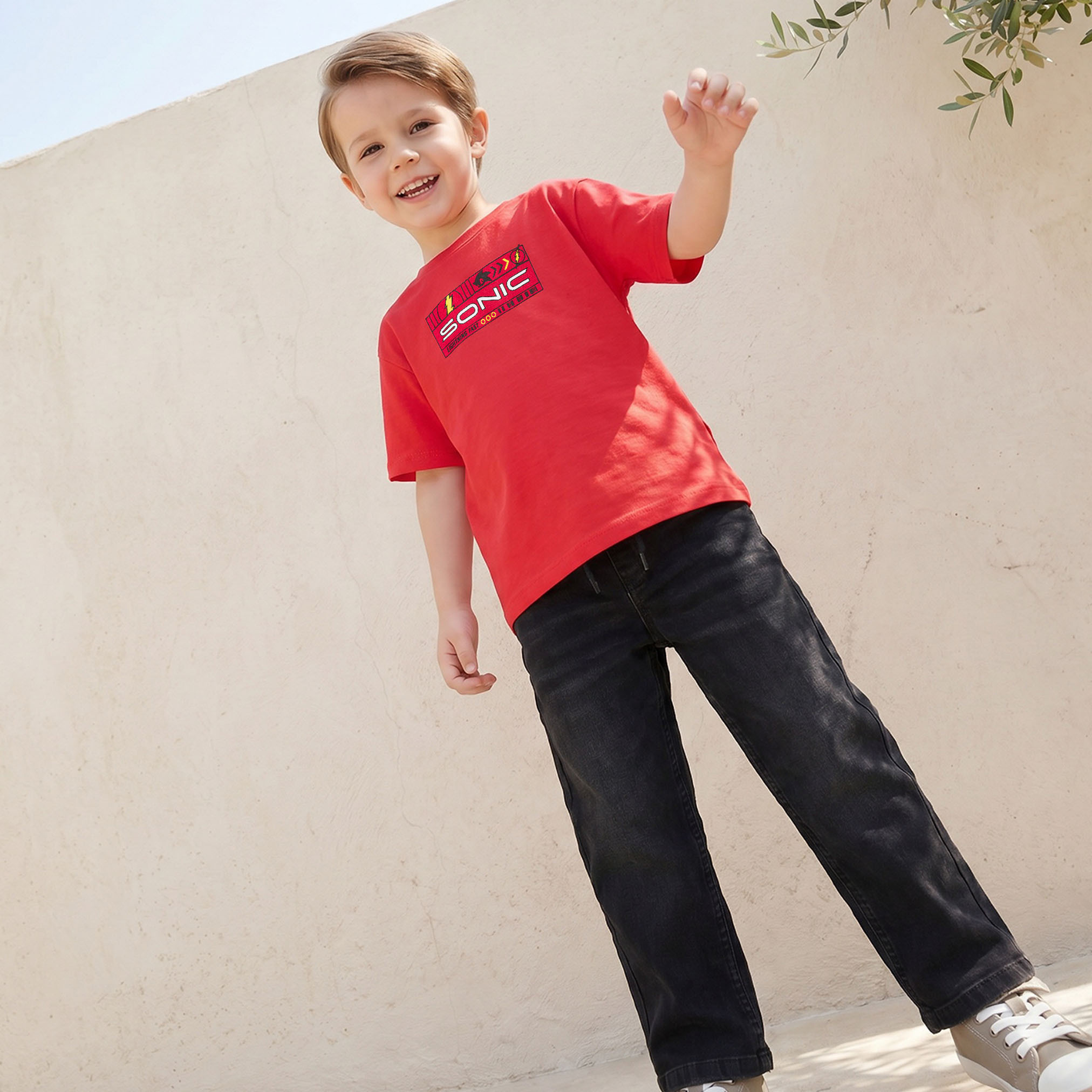 Warner Bros X Sega Crew Neck Short Sleeves T-shirt with Sonic the Hedgehog Print-boys-clothing-tshirtsandpolos-image-5