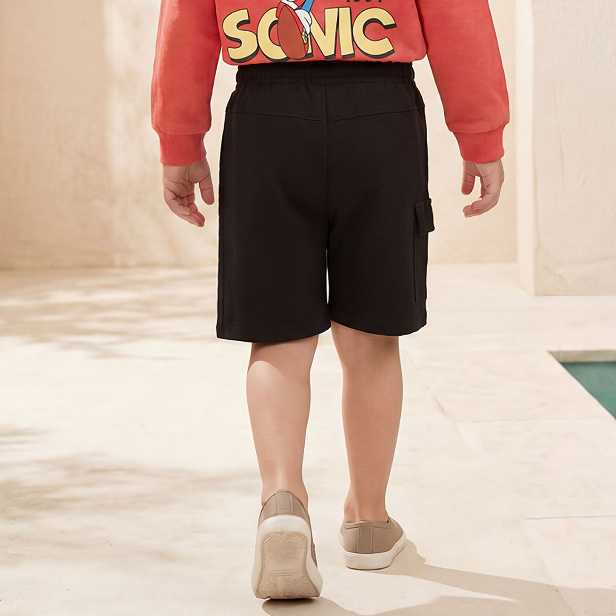 Knee Length Drawstring Waistband Shorts with Sonic the Hedgehog Print-baby-boys-clothing-bottoms-shorts-image-3