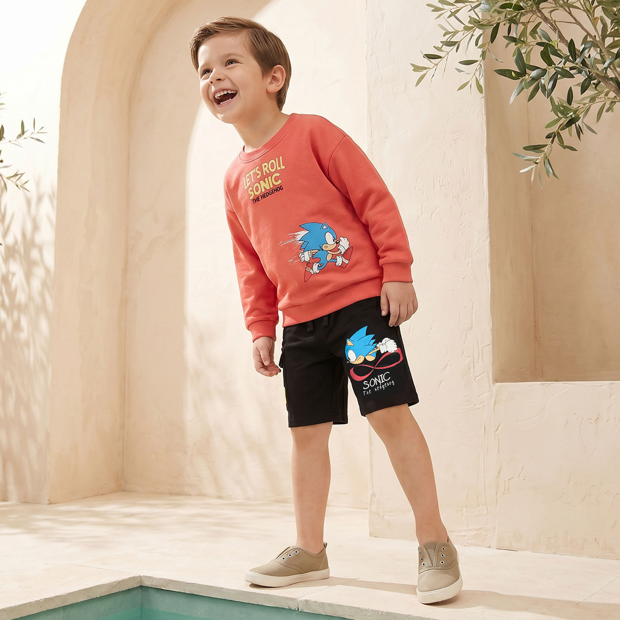 Knee Length Drawstring Waistband Shorts with Sonic the Hedgehog Print-baby-boys-clothing-bottoms-shorts-image-5