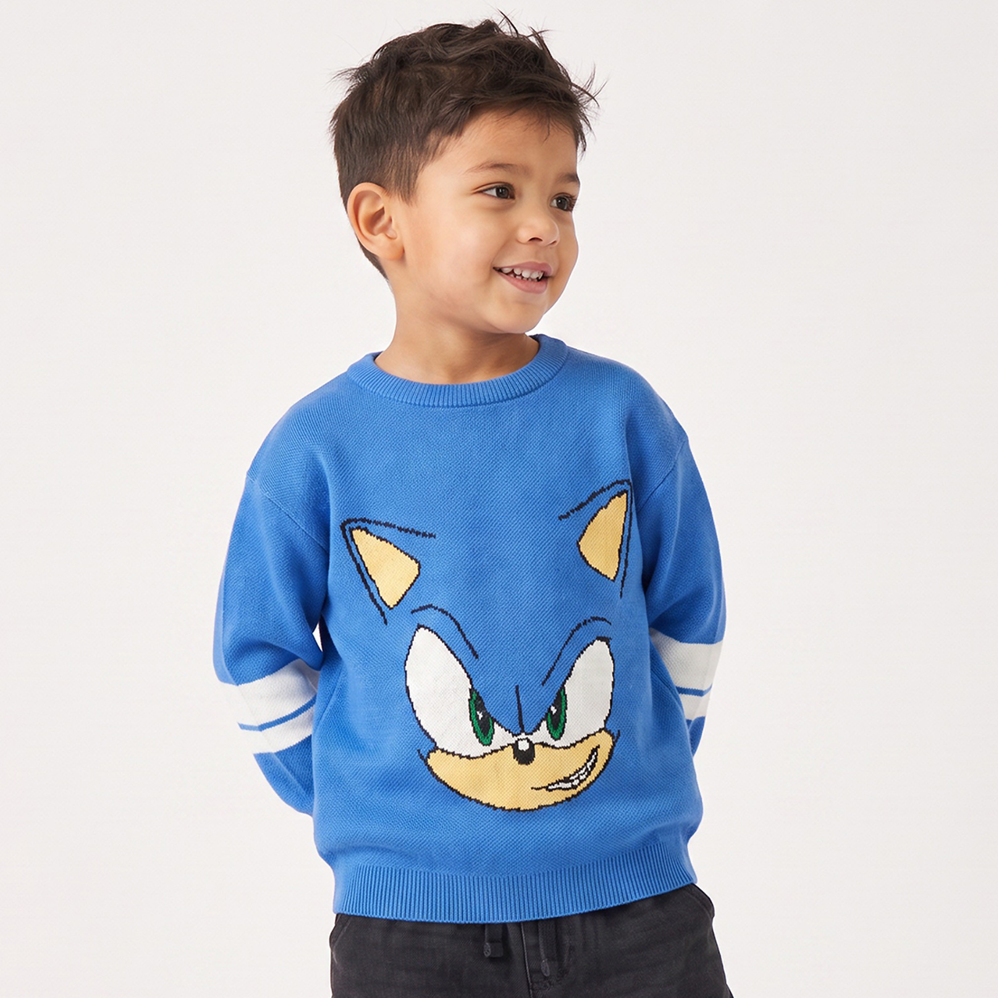 كنزة بأكمام طويلة وطبعات سونيك-baby-boys-clothing-winterwear-jumpersandcardigans-image-1