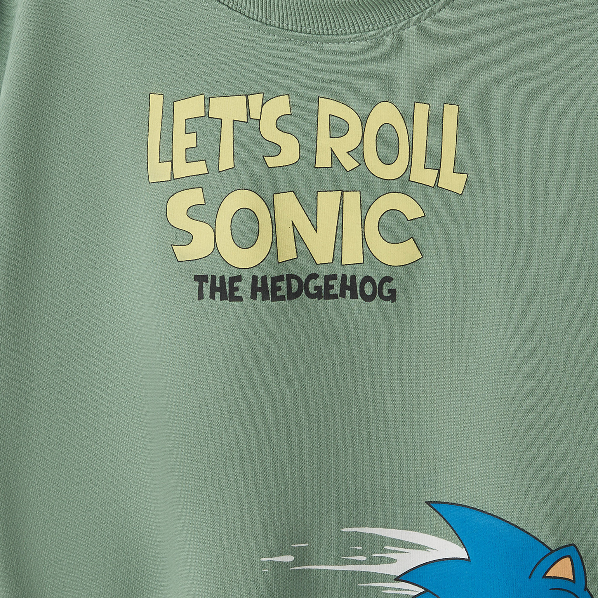 Cotton Sonic Print Sweatshirt with Long Sleeves-baby-boys-clothing-winterwear-sweatshirts-image-4