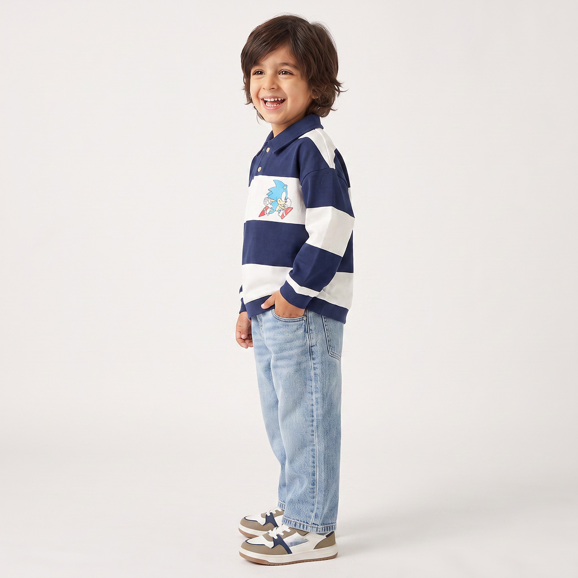Striped Cotton Sweatshirt with Long Sleeves-baby-boys-clothing-winterwear-sweatshirts-image-4