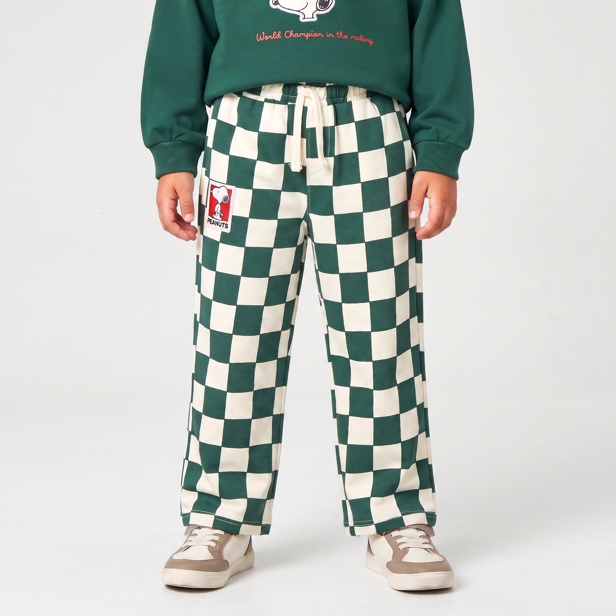 Crew Neck Long Sleeves Sweatshirt and Pants Set with Snoopy Print-boys-clothing-setsandcoords-image-3