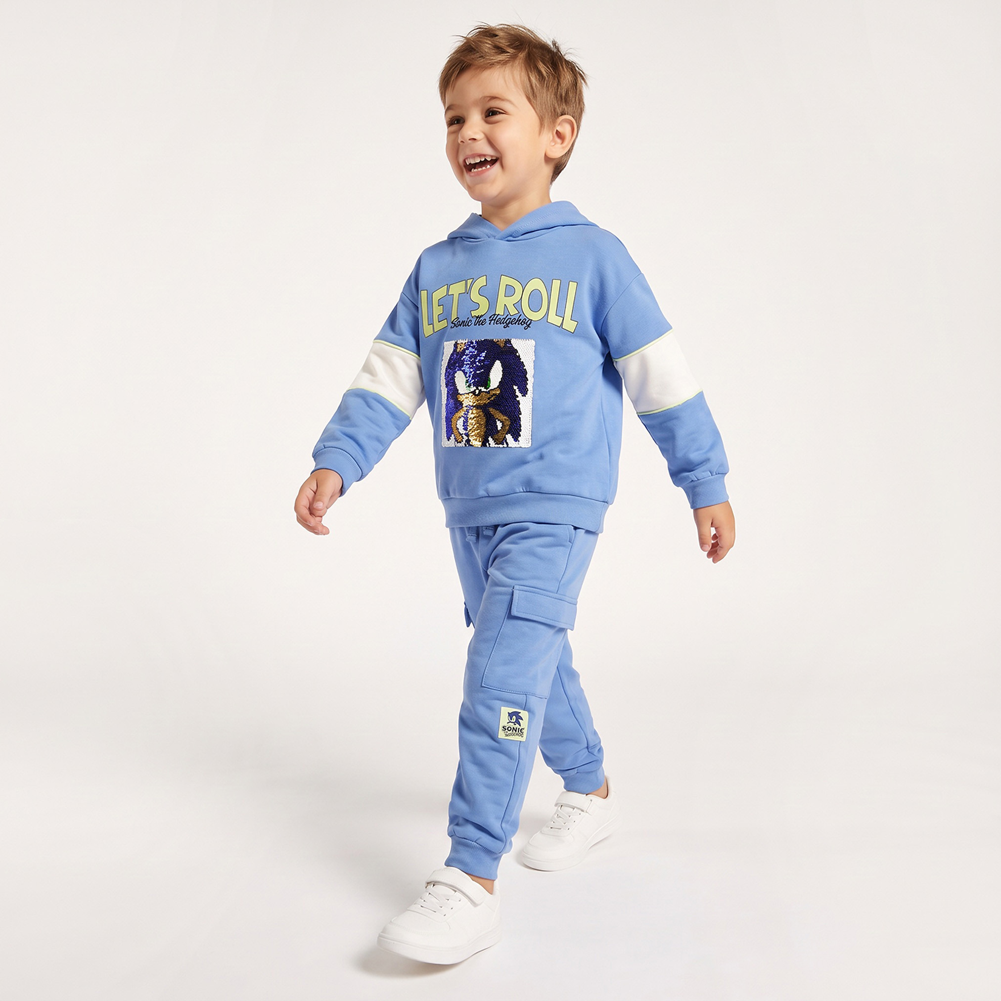 Hooded Long Sleeves Sweatshirt and Joggers Set with Sonic Print-boys-clothing-setsandcoords-image-5