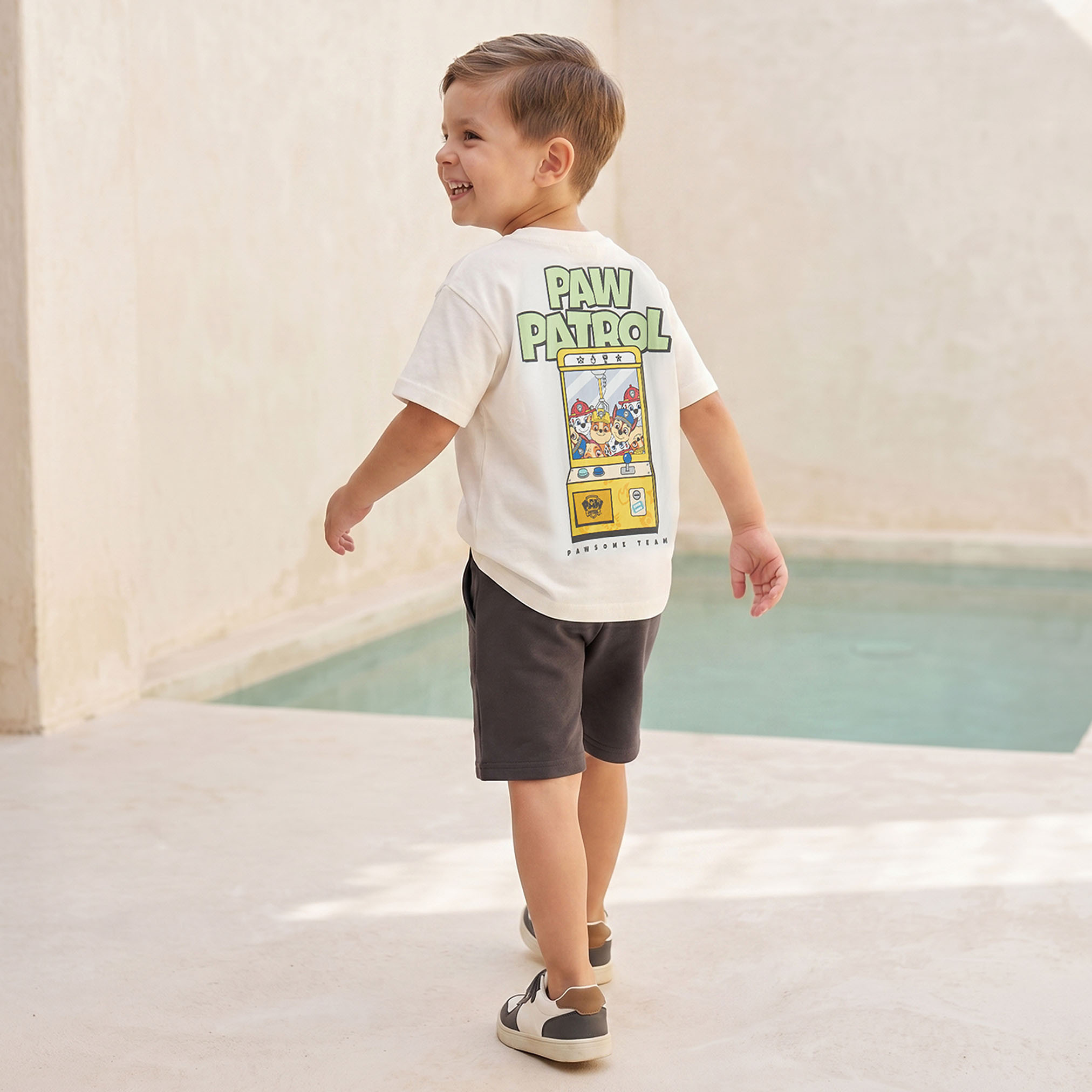 Crew Neck Short Sleeves T-shirt and Shorts Set with PAW Patrol Print-boys-clothing-setsandcoords-image-4
