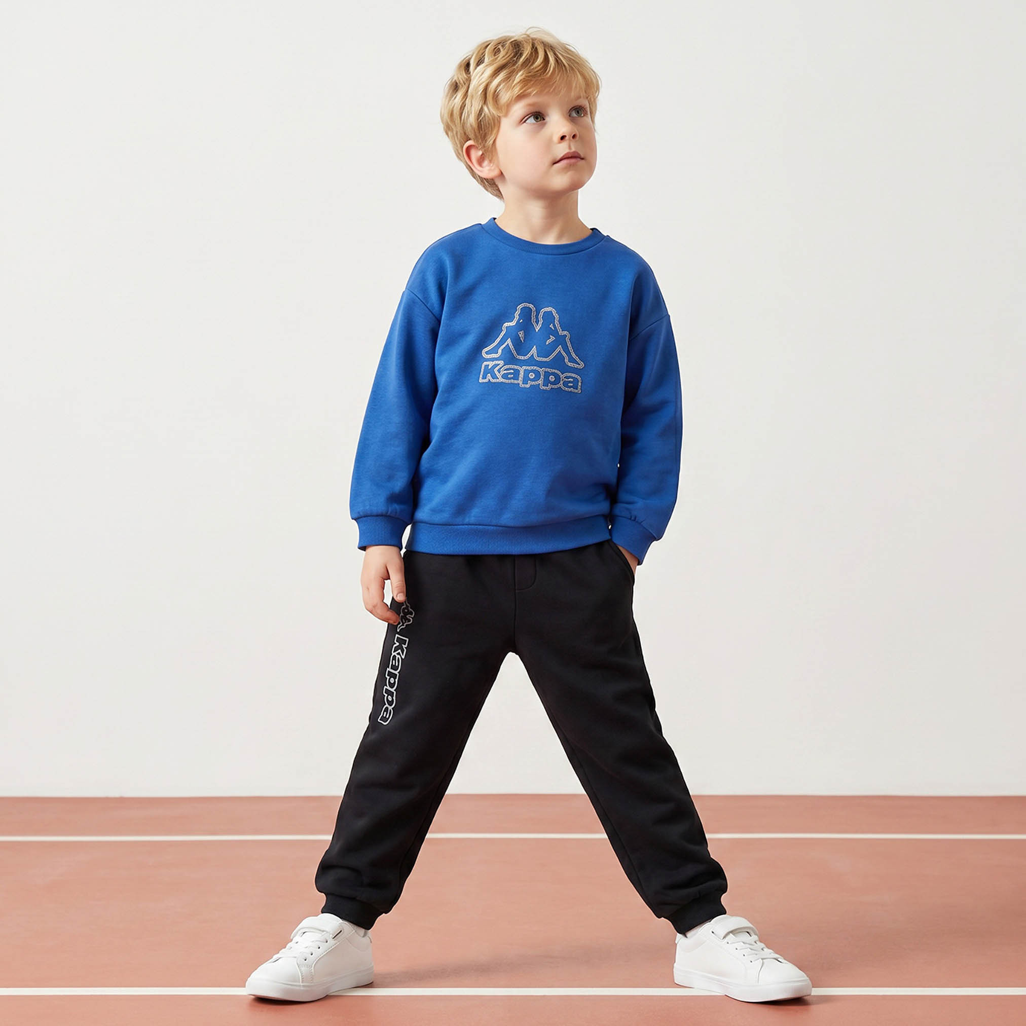 بنطلون رياضي بخصر مطاطي برباط وطبعات شعار من كابا-boys-clothing-bottoms-joggersandtrackpants-image-2
