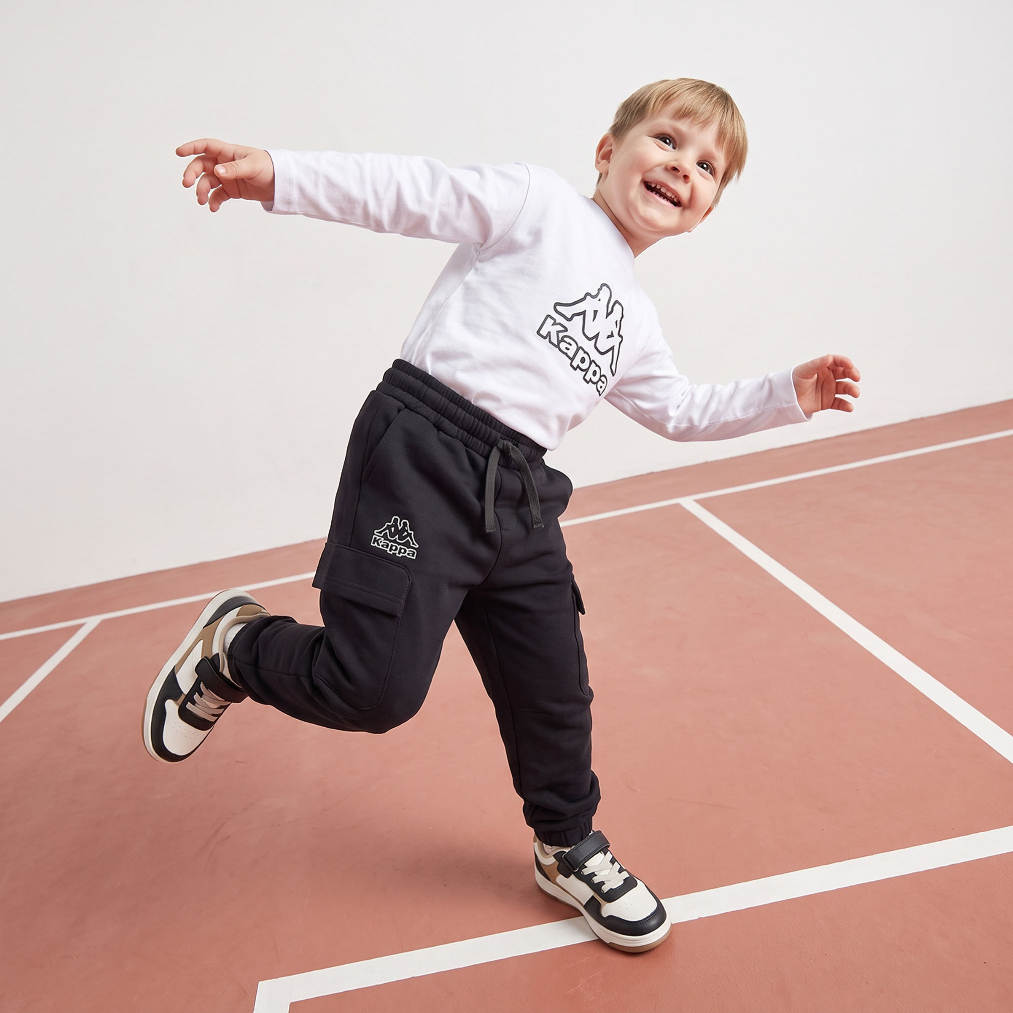 Kappa Drawstring Waist Cargo Joggers with Logo Print-boys-clothing-bottoms-joggersandtrackpants-image-2