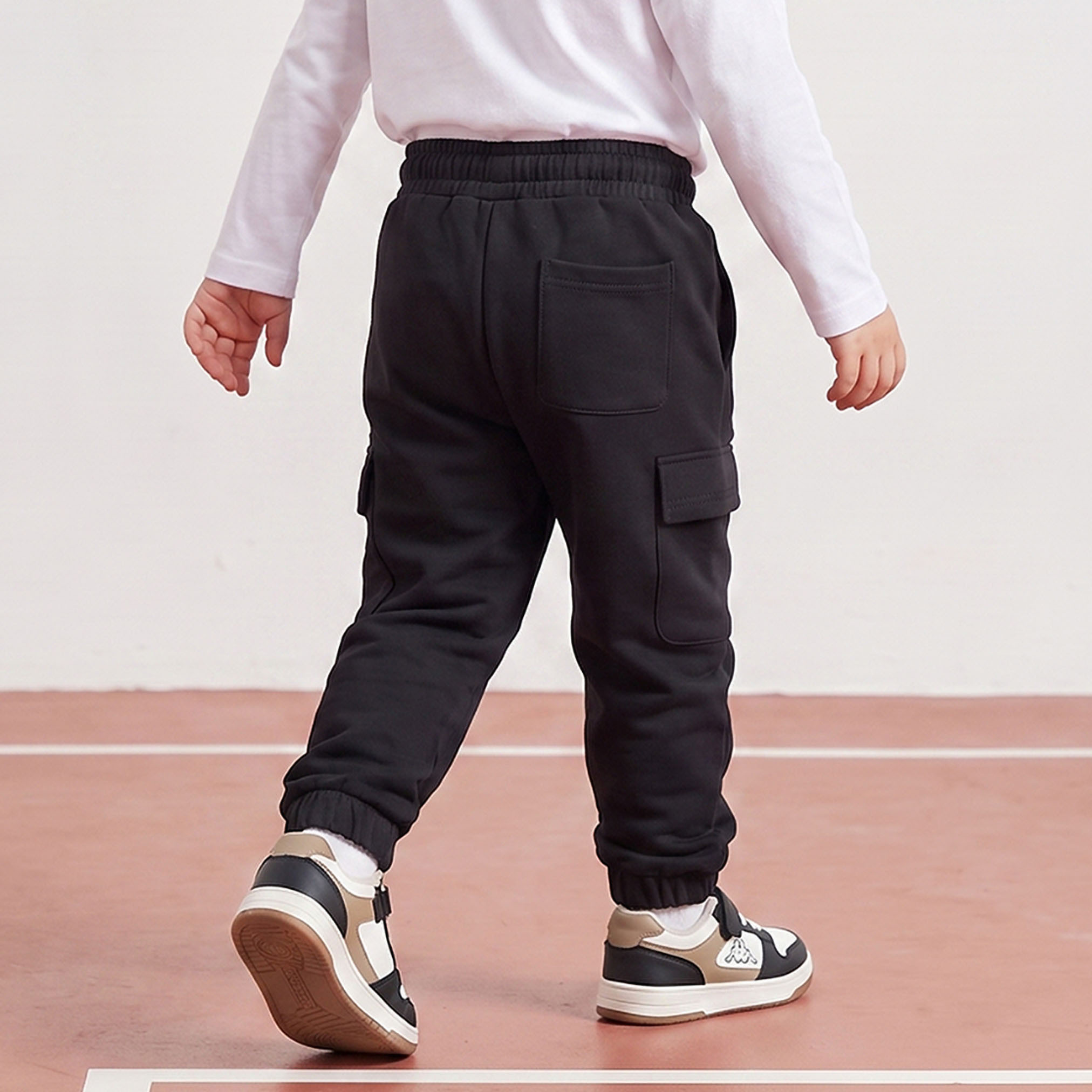 Kappa Drawstring Waist Cargo Joggers with Logo Print-boys-clothing-bottoms-joggersandtrackpants-image-3