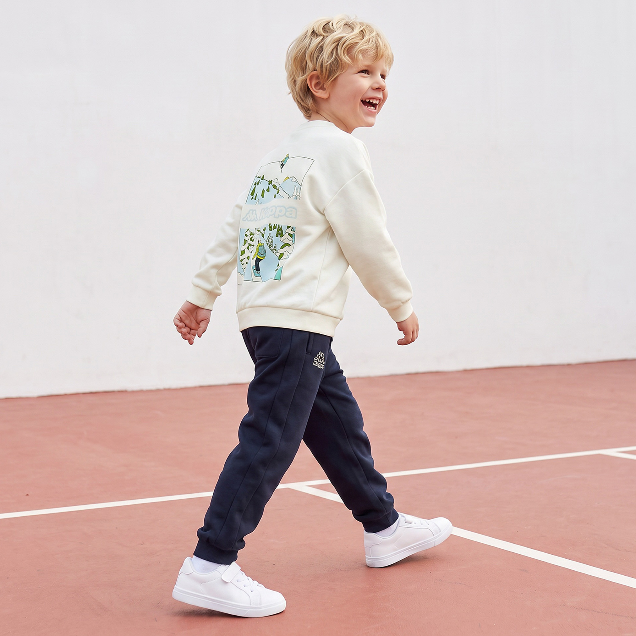Kappa Mountain Print Sweatshirt with Long Sleeves-baby-boys-clothing-winterwear-sweatshirts-image-3