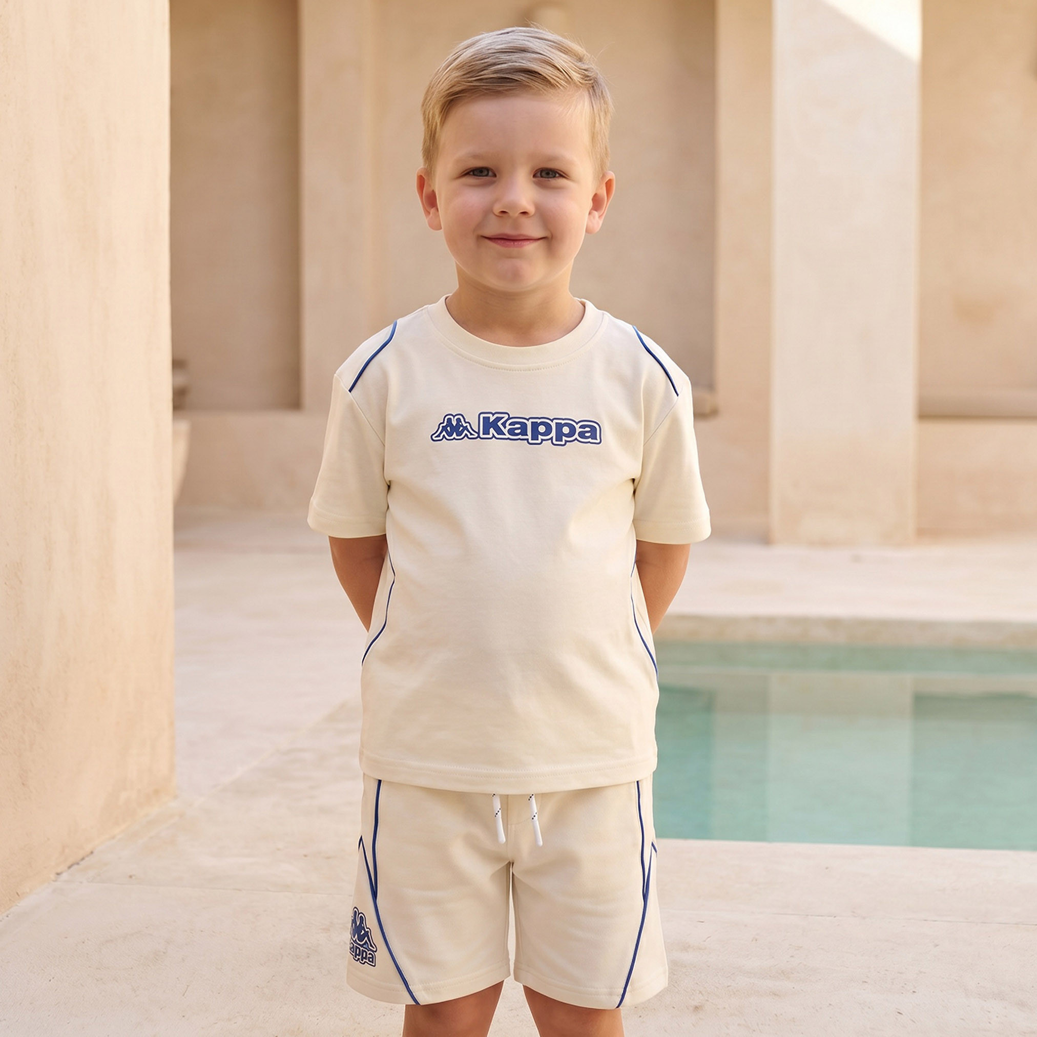 Kappa Crew Neck Short Sleeves T-shirt and Shorts Set with Logo Print-boys-clothing-setsandcoords-image-2