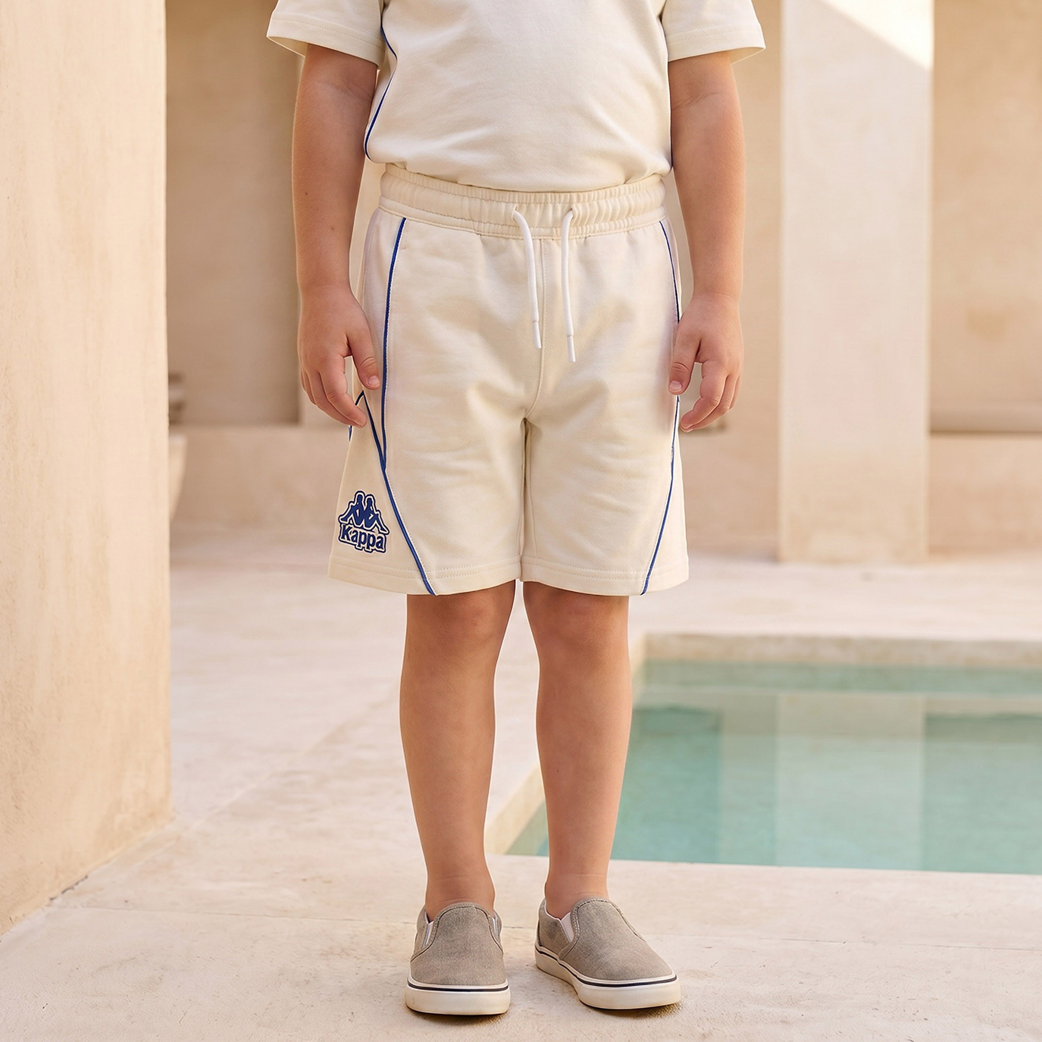 Kappa Crew Neck Short Sleeves T-shirt and Shorts Set with Logo Print-boys-clothing-setsandcoords-image-3