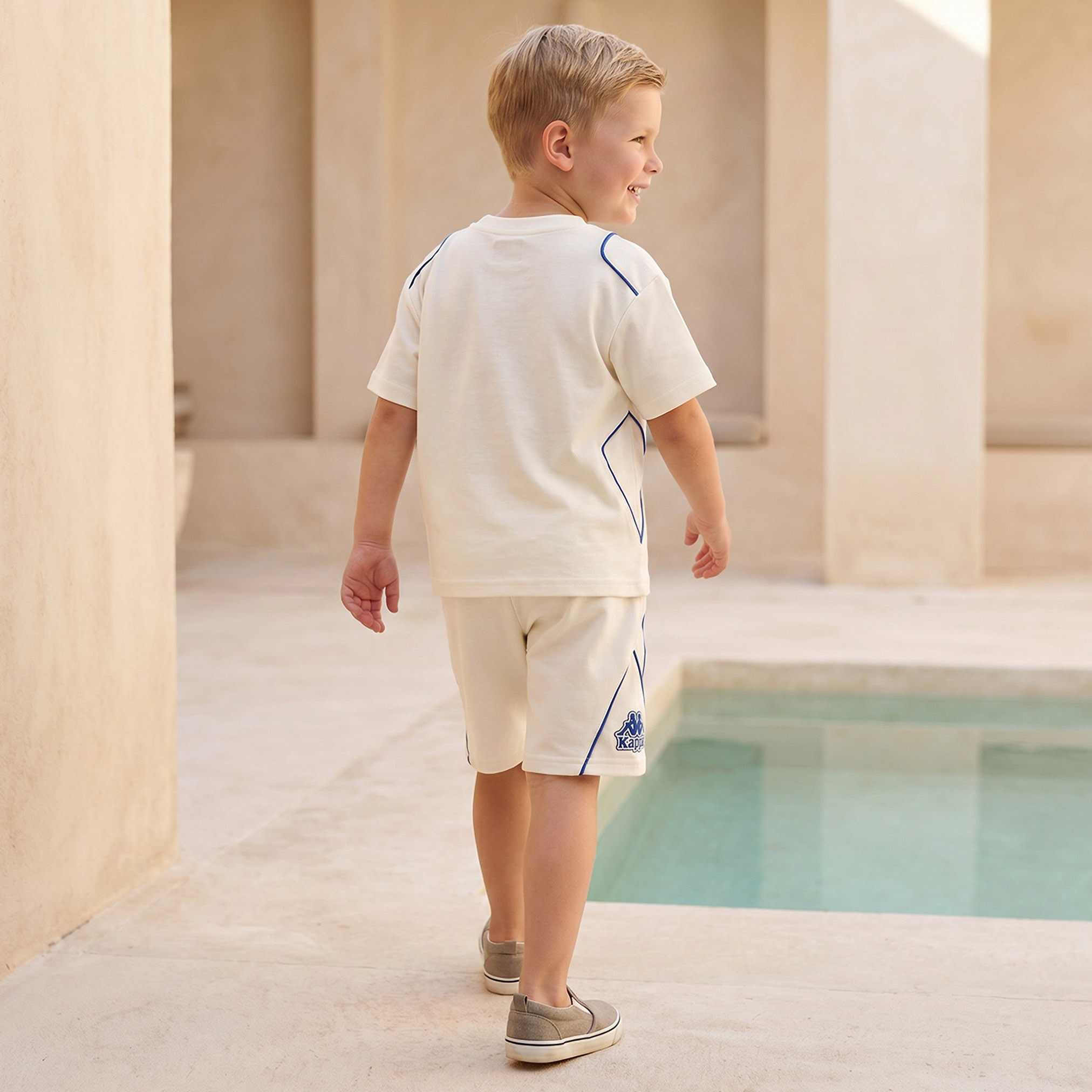 Kappa Crew Neck Short Sleeves T-shirt and Shorts Set with Logo Print-boys-clothing-setsandcoords-image-4