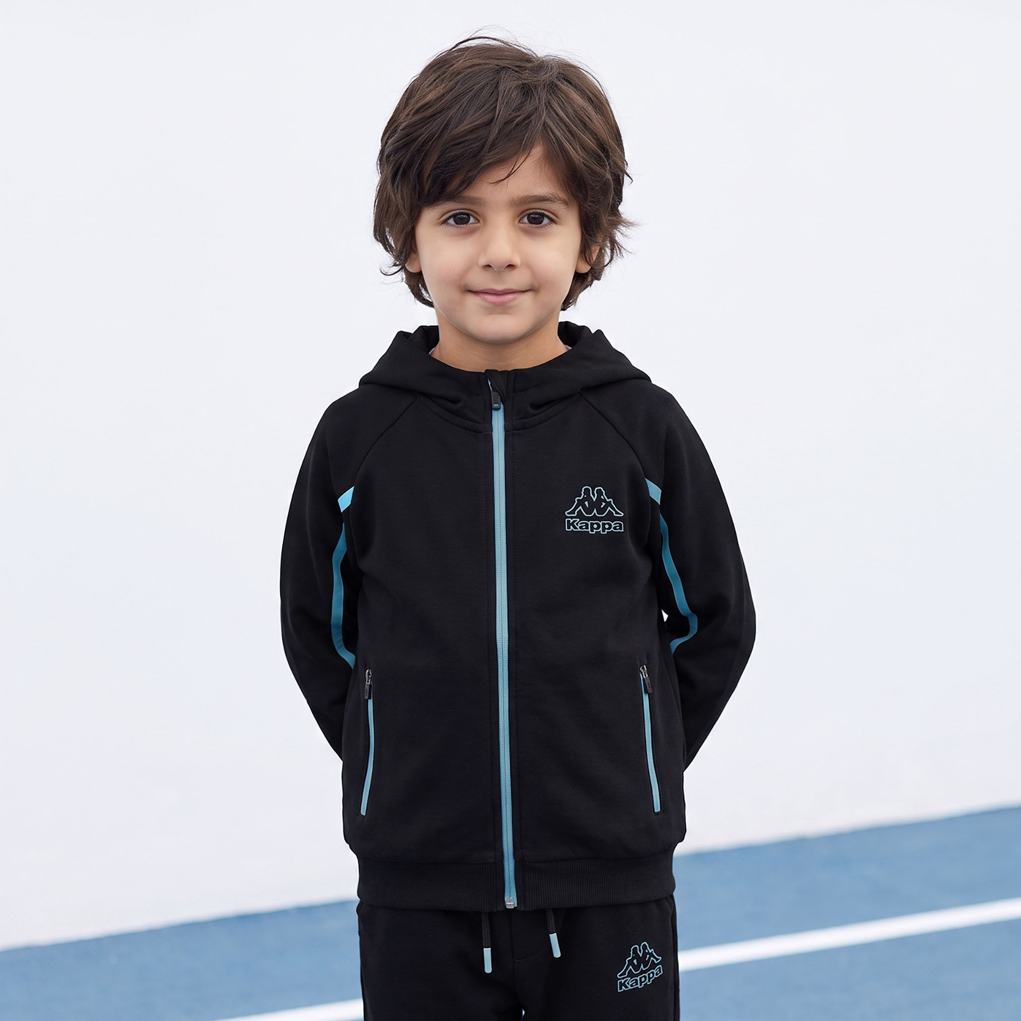 Kappa Hooded Long Sleeves Sweatshirt and Joggers Set with Piping Design-boys-clothing-setsandcoords-image-3