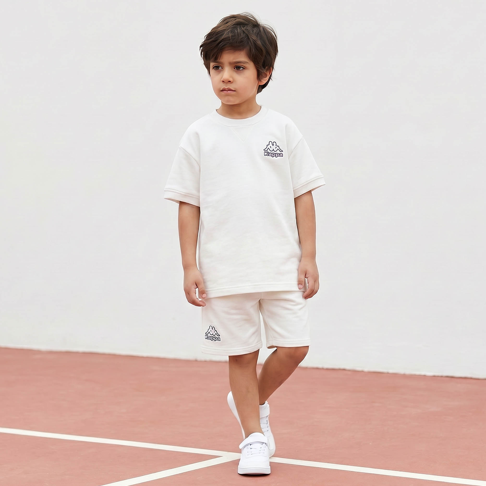Kappa Crew Neck Short Sleeves T-shirt and Shorts Set with Drawstring Closure-boys-clothing-setsandcoords-image-2