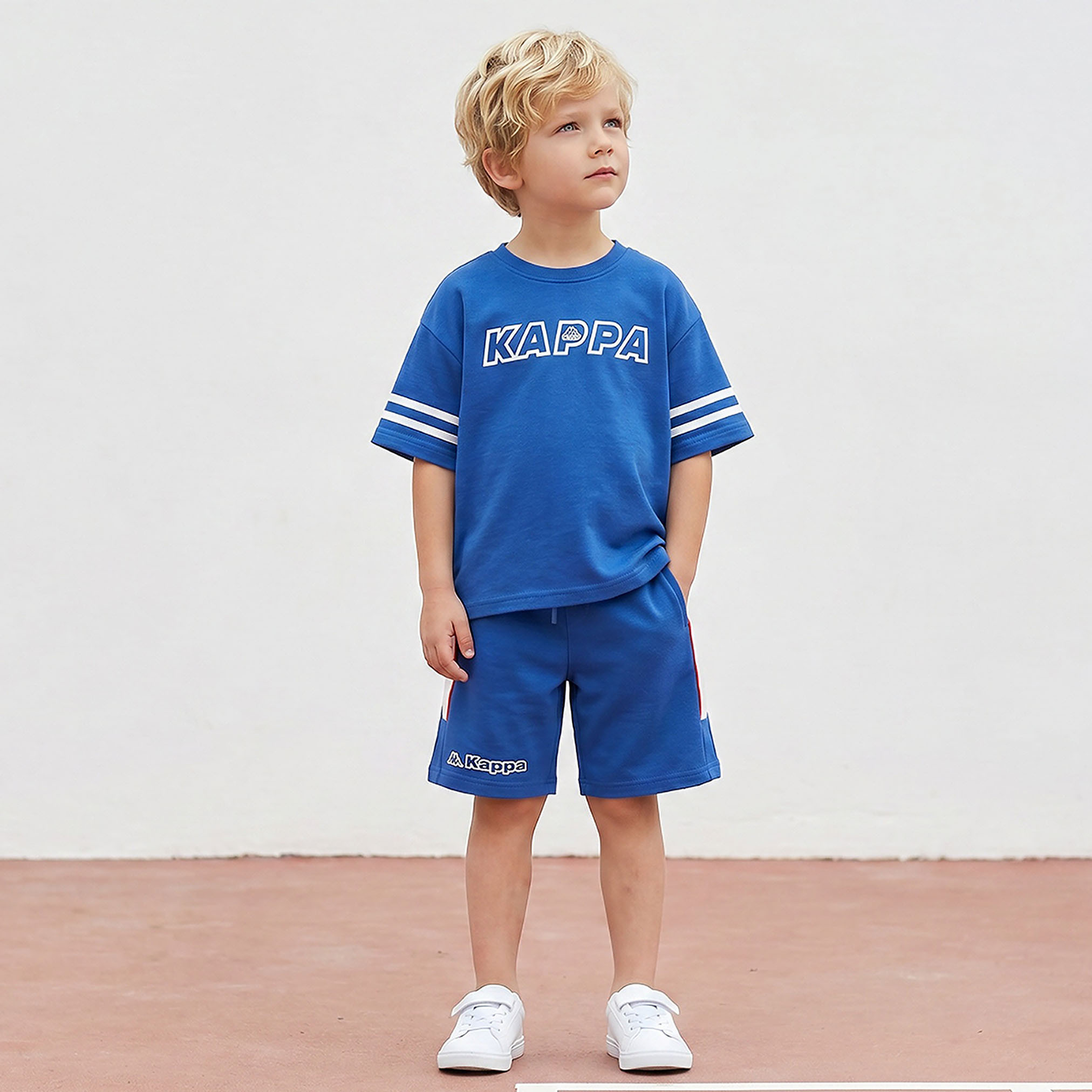 Kappa Crew Neck Short Sleeves T-shirt and Shorts Set with Logo Print-boys-clothing-setsandcoords-image-1