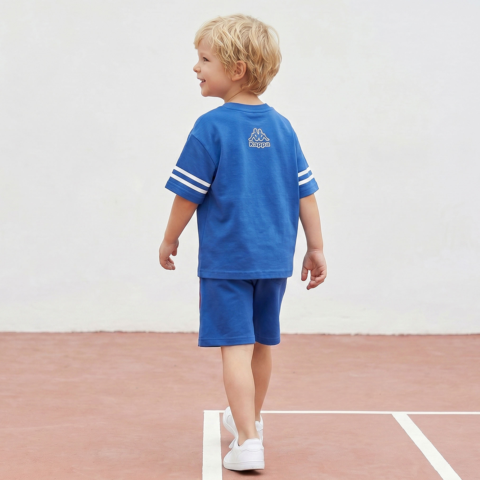 Kappa Crew Neck Short Sleeves T-shirt and Shorts Set with Logo Print-boys-clothing-setsandcoords-image-4
