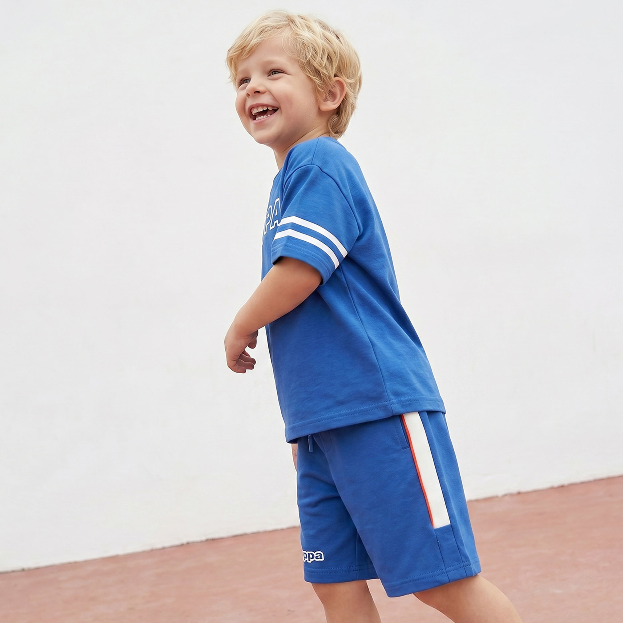 Kappa Crew Neck Short Sleeves T-shirt and Shorts Set with Logo Print-boys-clothing-setsandcoords-image-7