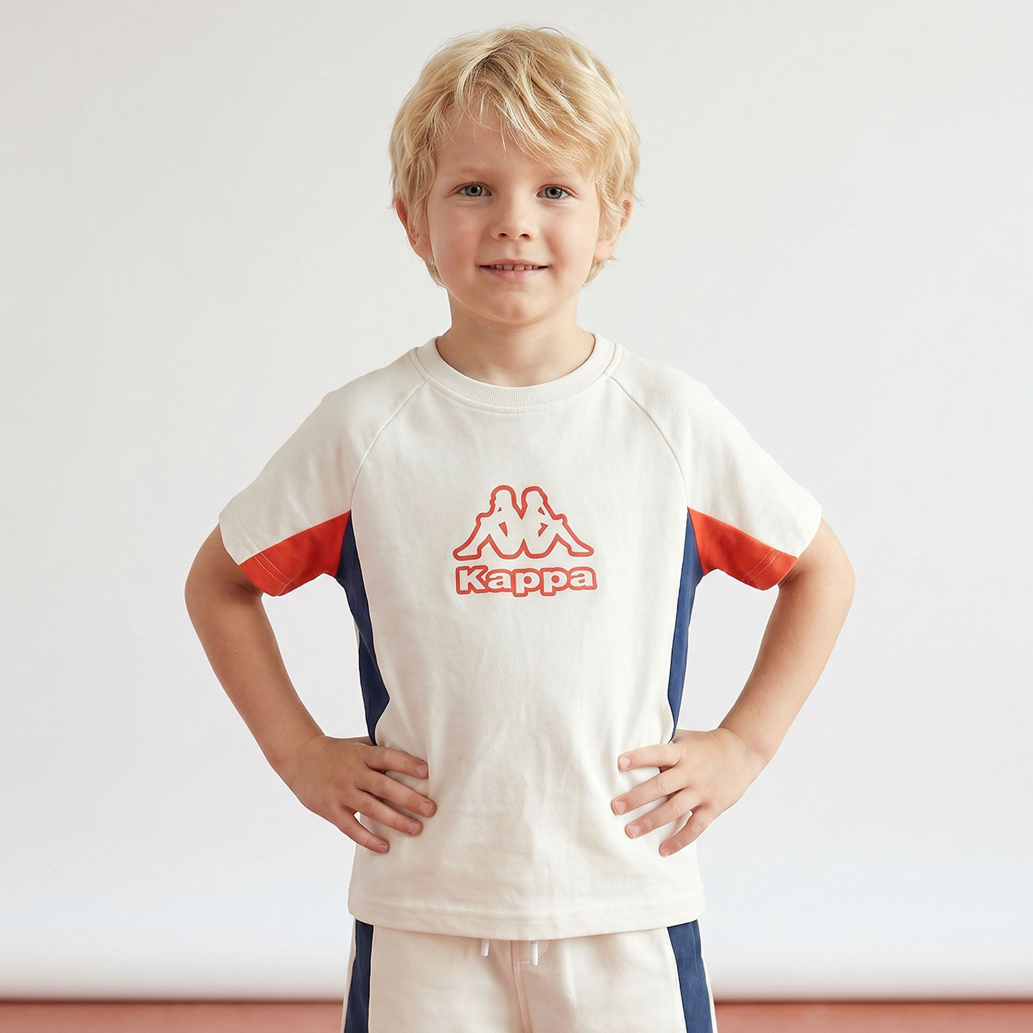 Kappa Crew Neck Short Sleeves T-shirt and Shorts Set with Logo Print-boys-clothing-setsandcoords-image-2