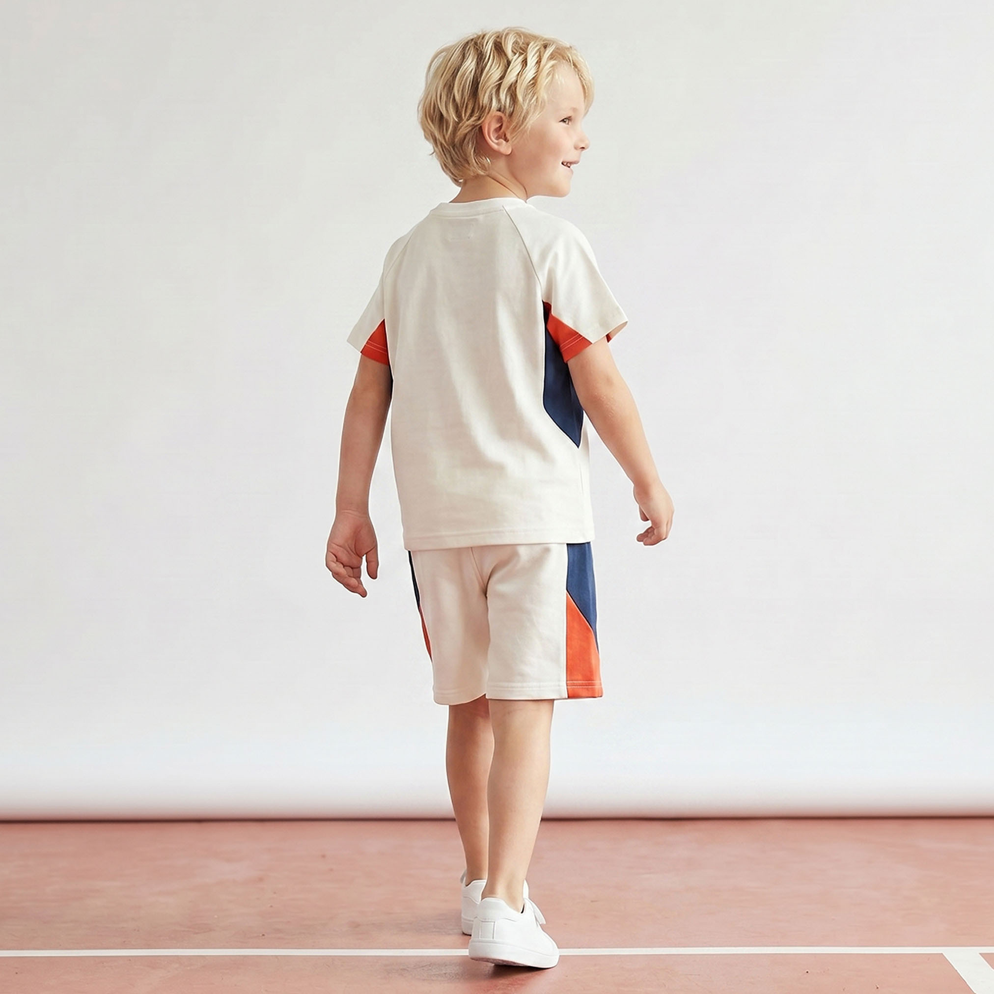 Kappa Crew Neck Short Sleeves T-shirt and Shorts Set with Logo Print-boys-clothing-setsandcoords-image-4