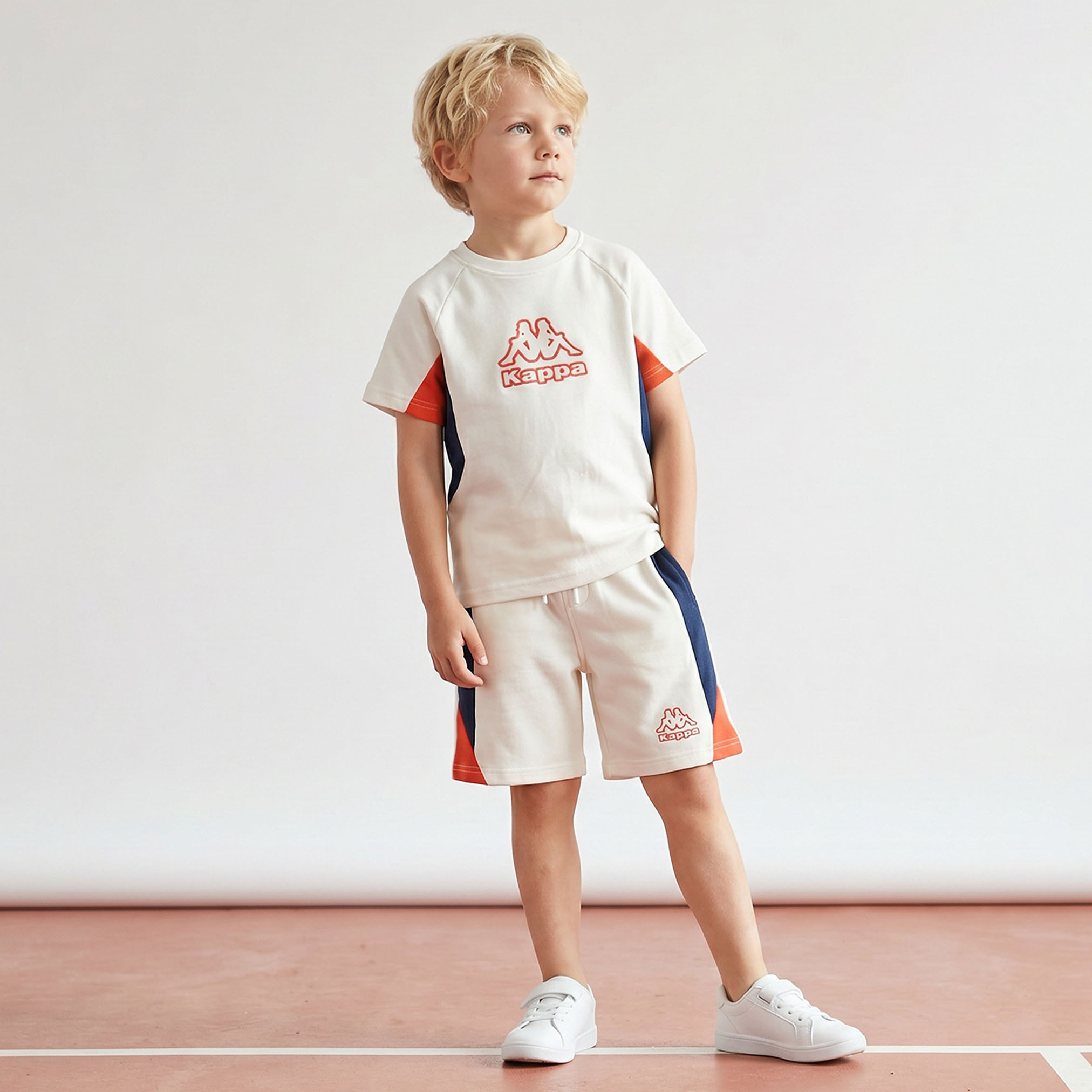 Kappa Crew Neck Short Sleeves T-shirt and Shorts Set with Logo Print-boys-clothing-setsandcoords-image-7