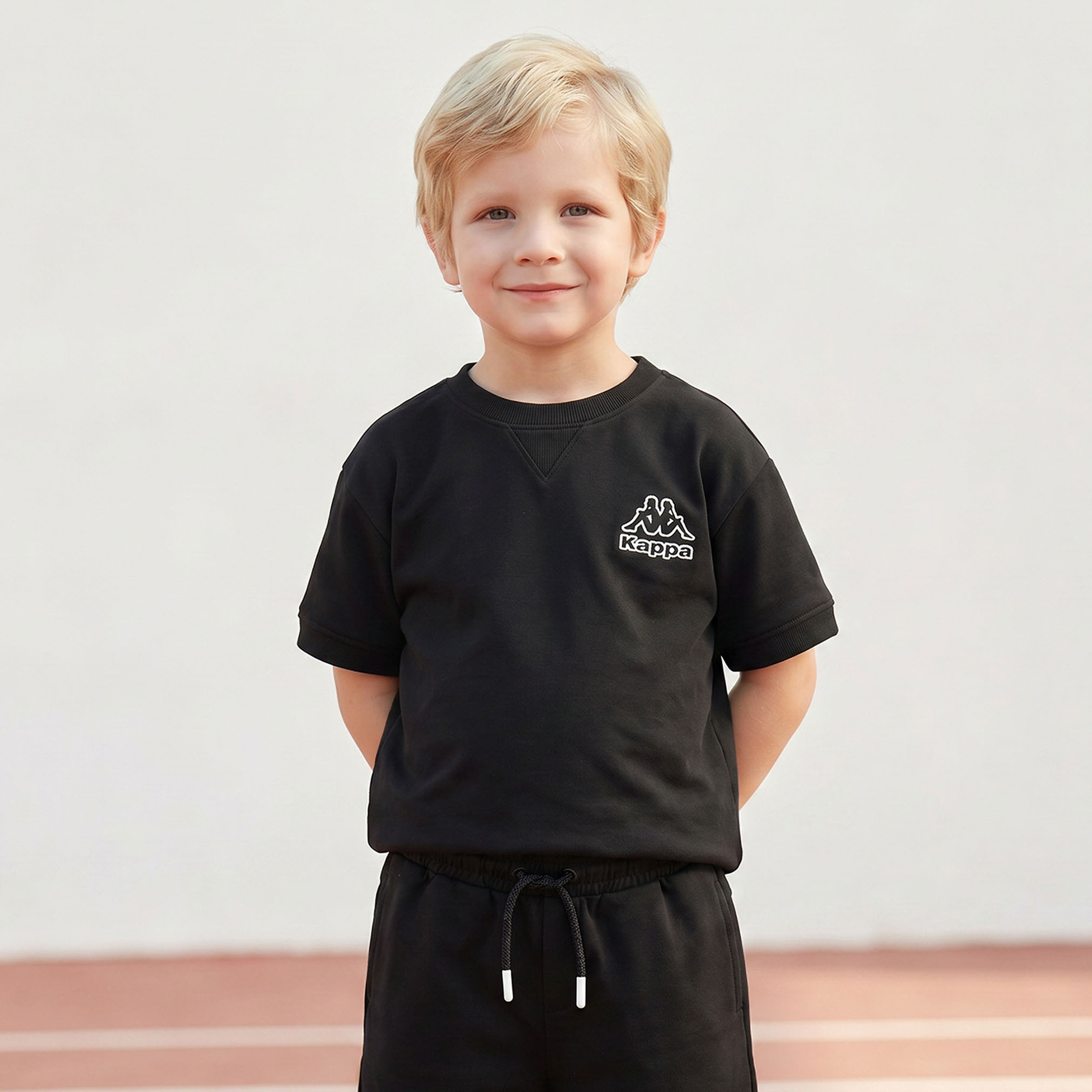Kappa Crew Neck Short Sleeves T-shirt and Shorts Set with Logo Print-boys-clothing-setsandcoords-image-2