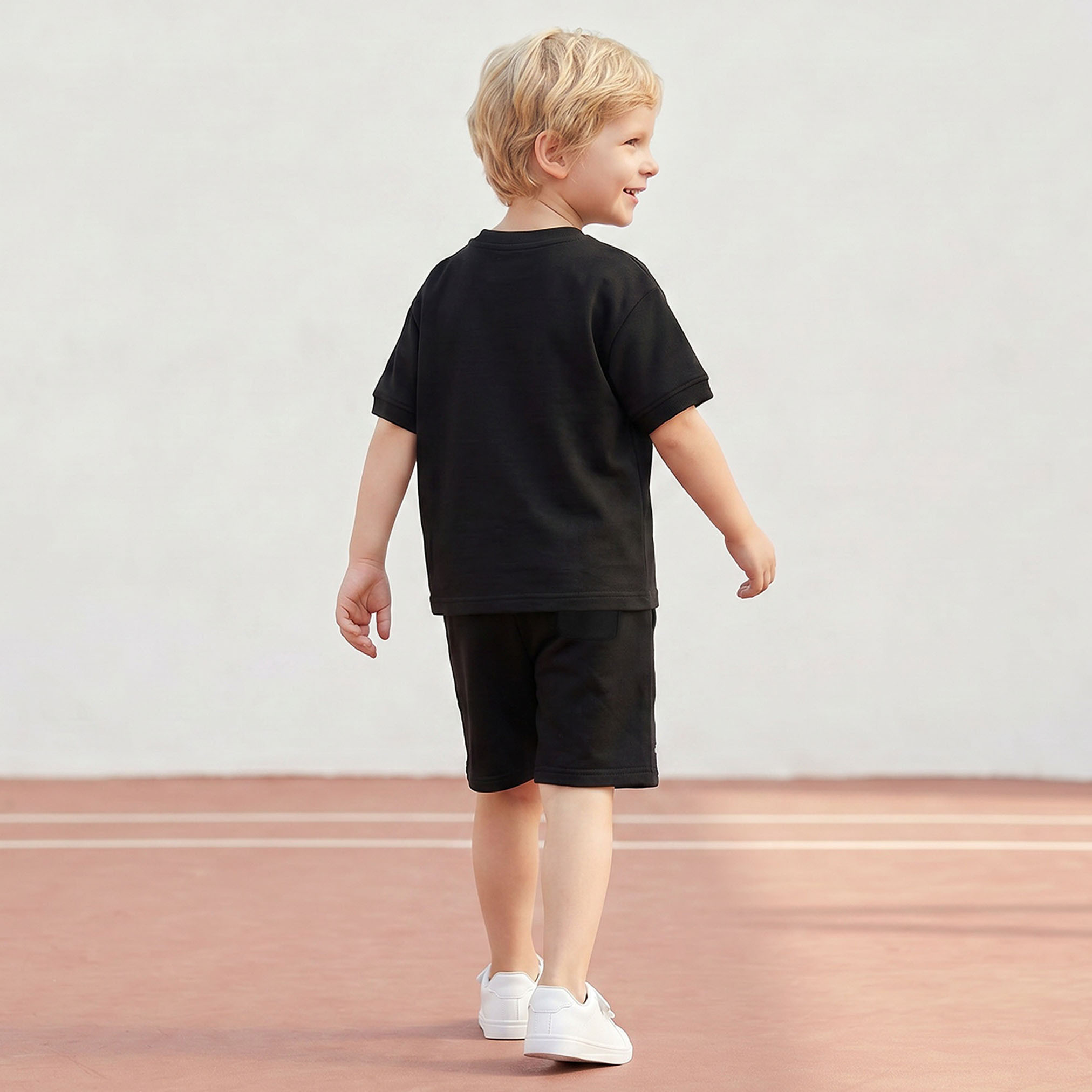 Kappa Crew Neck Short Sleeves T-shirt and Shorts Set with Logo Print-boys-clothing-setsandcoords-image-4