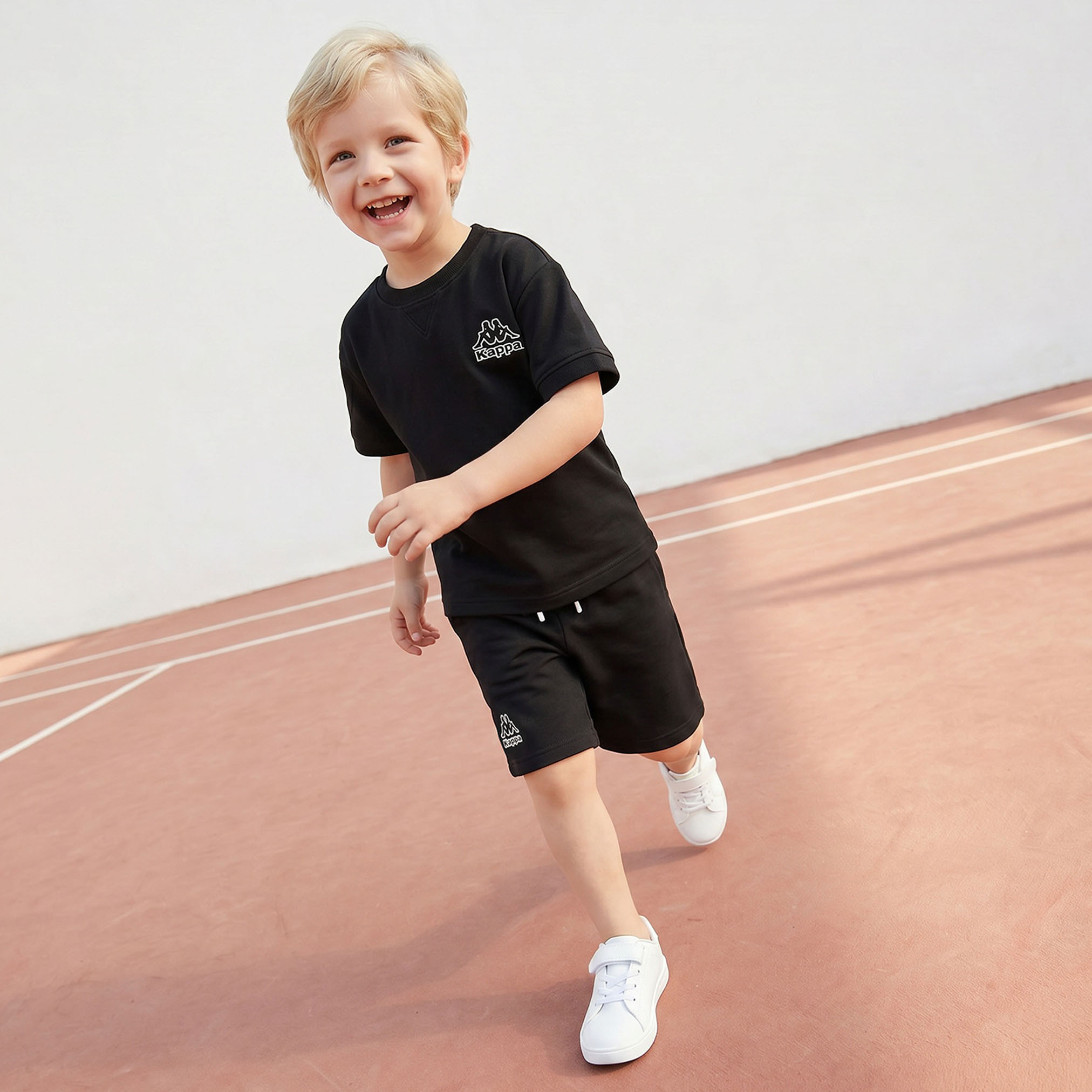 Kappa Crew Neck Short Sleeves T-shirt and Shorts Set with Logo Print-boys-clothing-setsandcoords-image-7