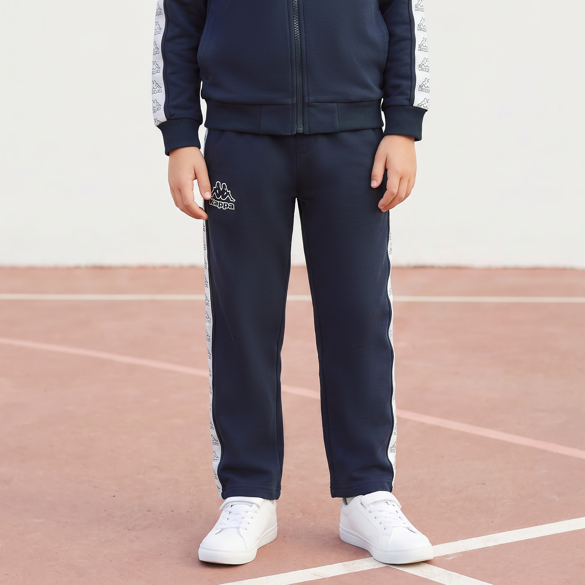 Kappa High Neck Long Sleeves Jacket and Track Pants Set with Taped Side Panel Detail-boys-clothing-setsandcoords-image-4