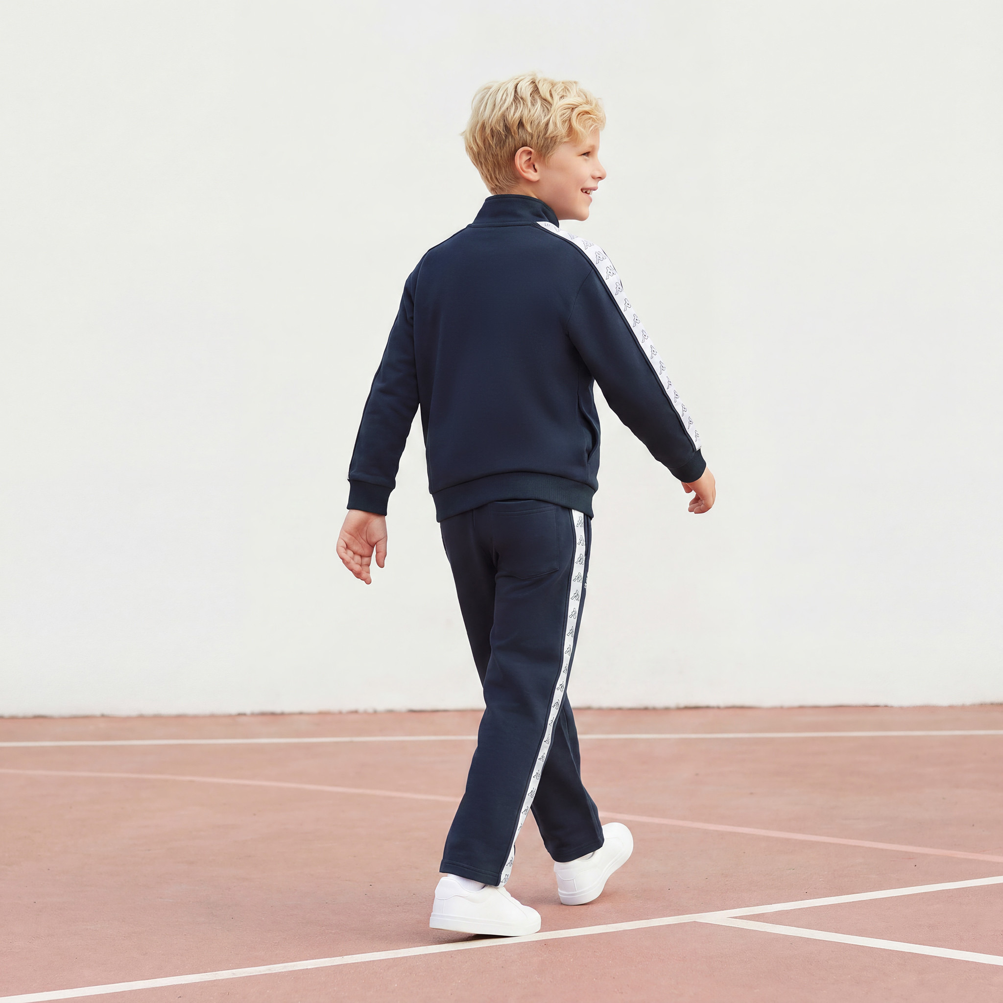 Kappa High Neck Long Sleeves Jacket and Track Pants Set with Taped Side Panel Detail-boys-clothing-setsandcoords-image-2