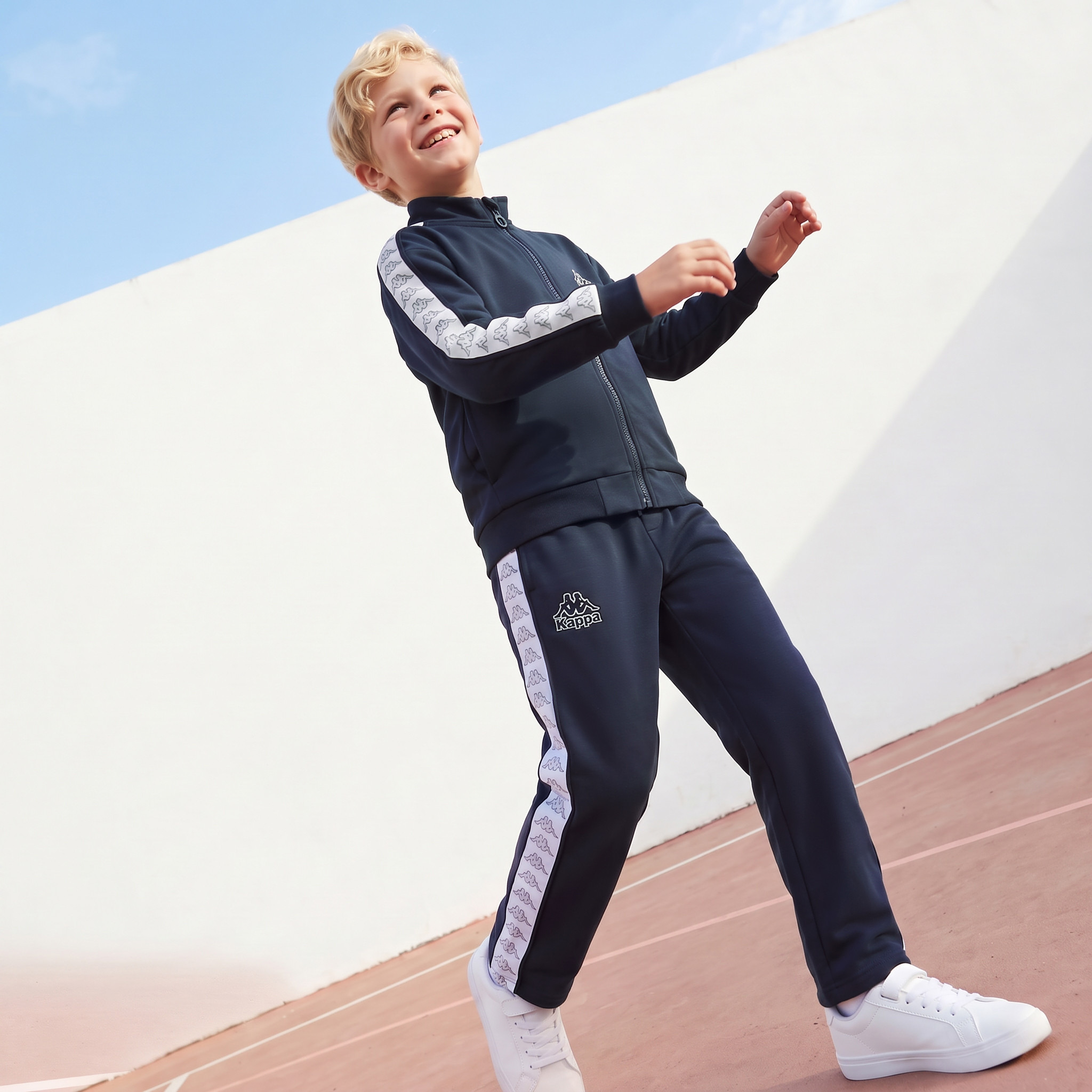 Kappa High Neck Long Sleeves Jacket and Track Pants Set with Taped Side Panel Detail-boys-clothing-setsandcoords-image-6