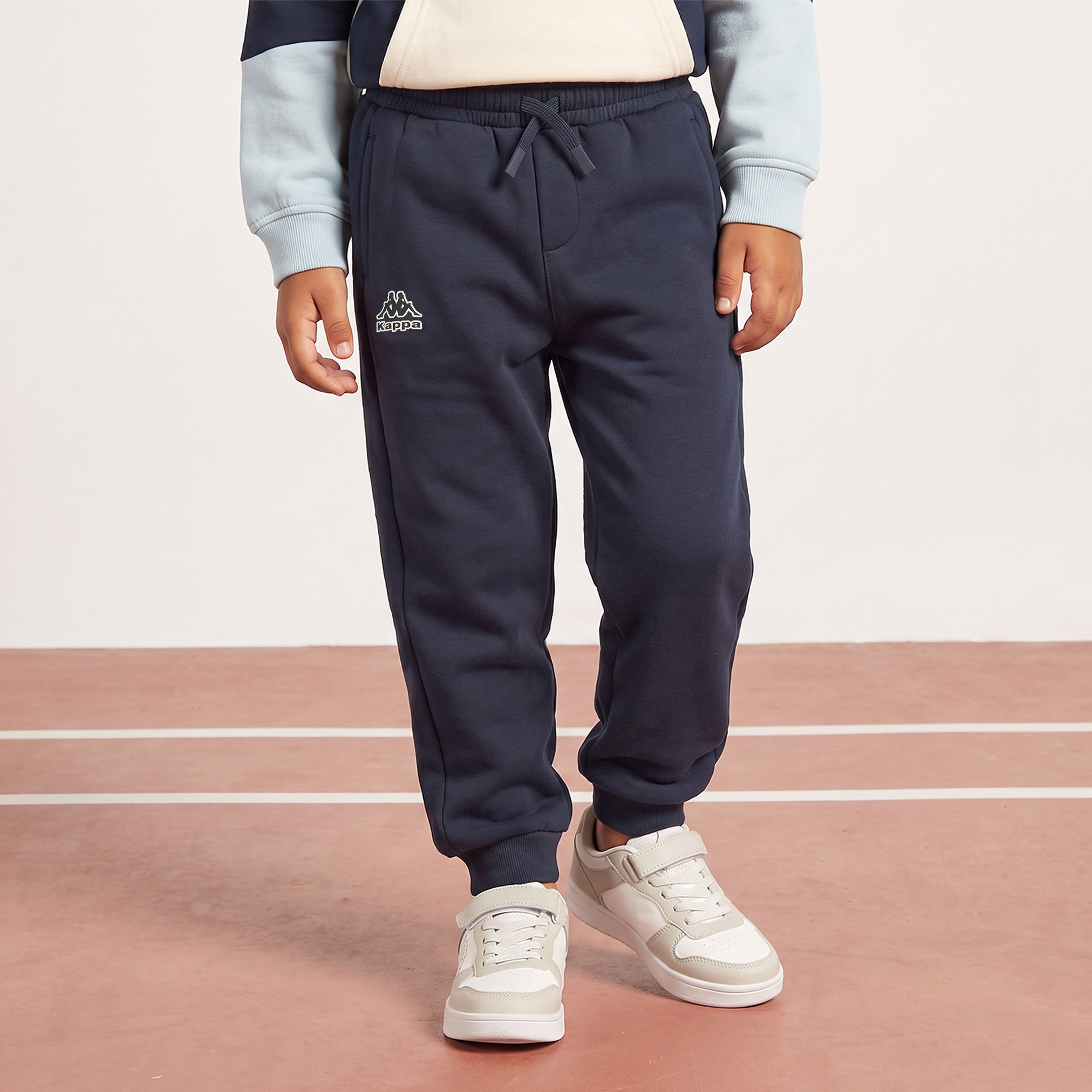 Kappa Crew Neck Long Sleeves Sweatshirt and Joggers Set with Colourblock Panel-boys-clothing-setsandcoords-image-3