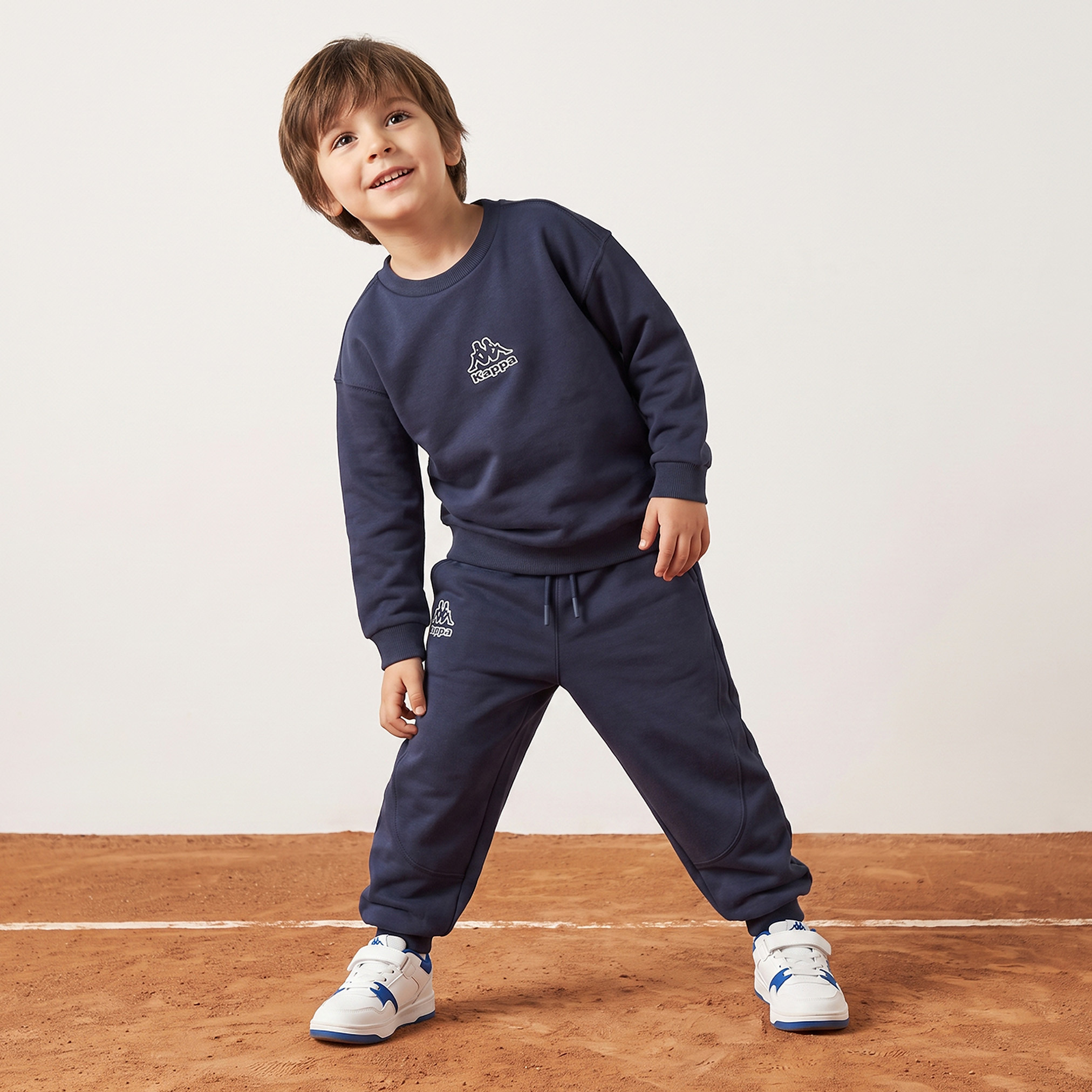 Kappa Crew Neck Long Sleeves Sweatshirt and Joggers Set with Logo Print-boys-clothing-setsandcoords-image-1