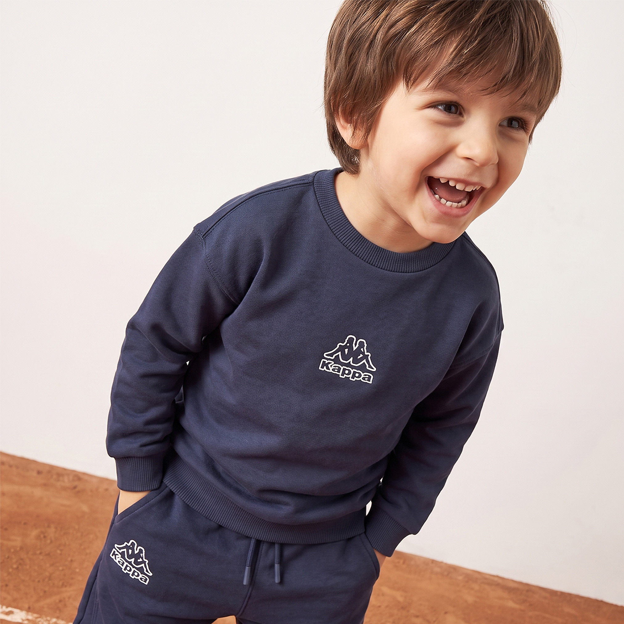 Kappa Crew Neck Long Sleeves Sweatshirt and Joggers Set with Logo Print-boys-clothing-setsandcoords-image-2