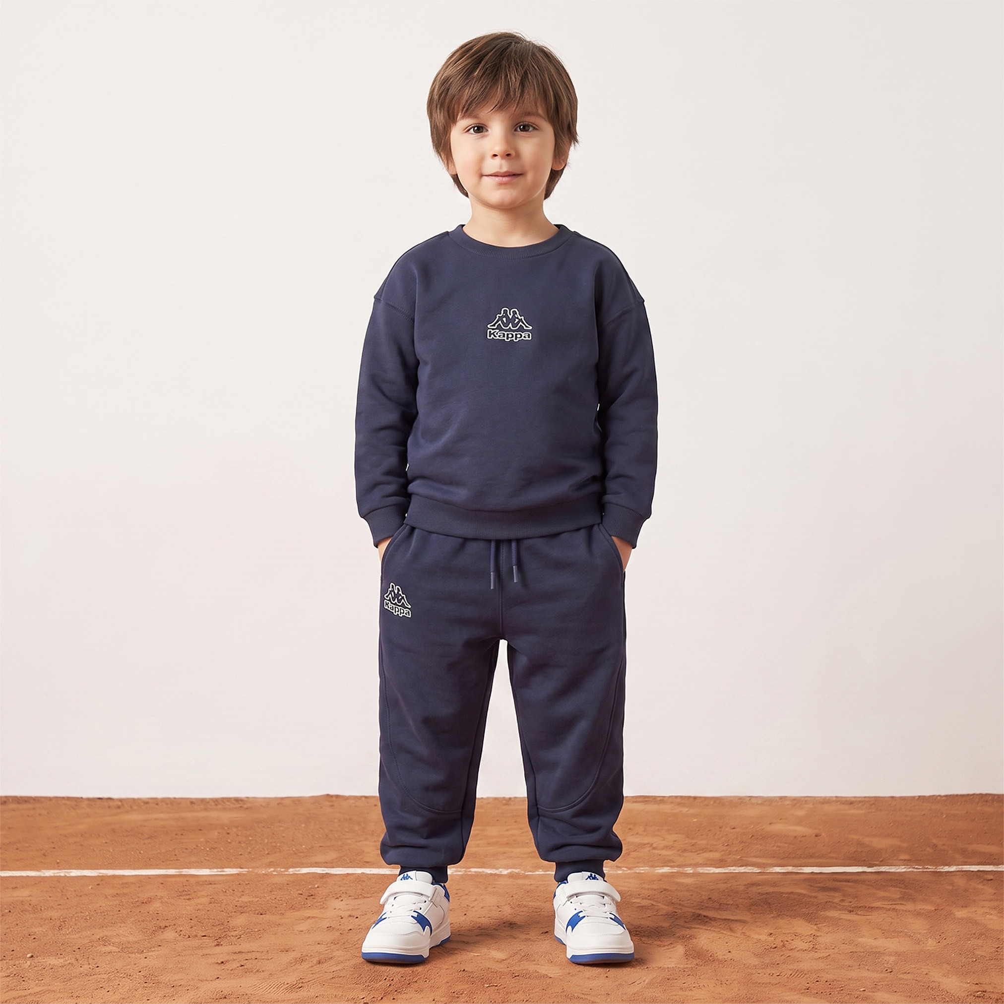 Kappa Crew Neck Long Sleeves Sweatshirt and Joggers Set with Logo Print-boys-clothing-setsandcoords-image-5
