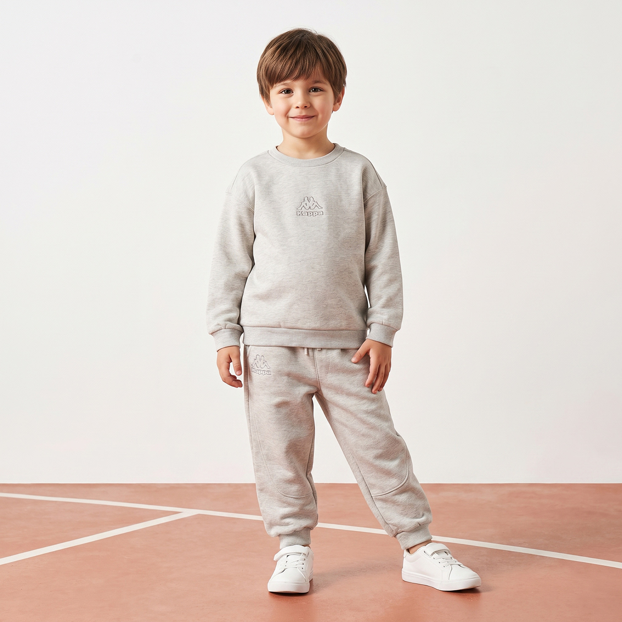 Kappa Crew Neck Long Sleeves Sweatshirt and Joggers Set with Logo Print-boys-clothing-setsandcoords-image-1
