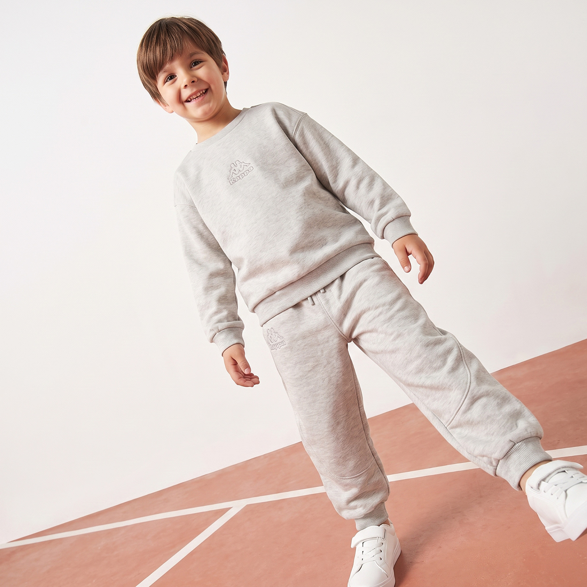 Kappa Crew Neck Long Sleeves Sweatshirt and Joggers Set with Logo Print-boys-clothing-setsandcoords-image-5