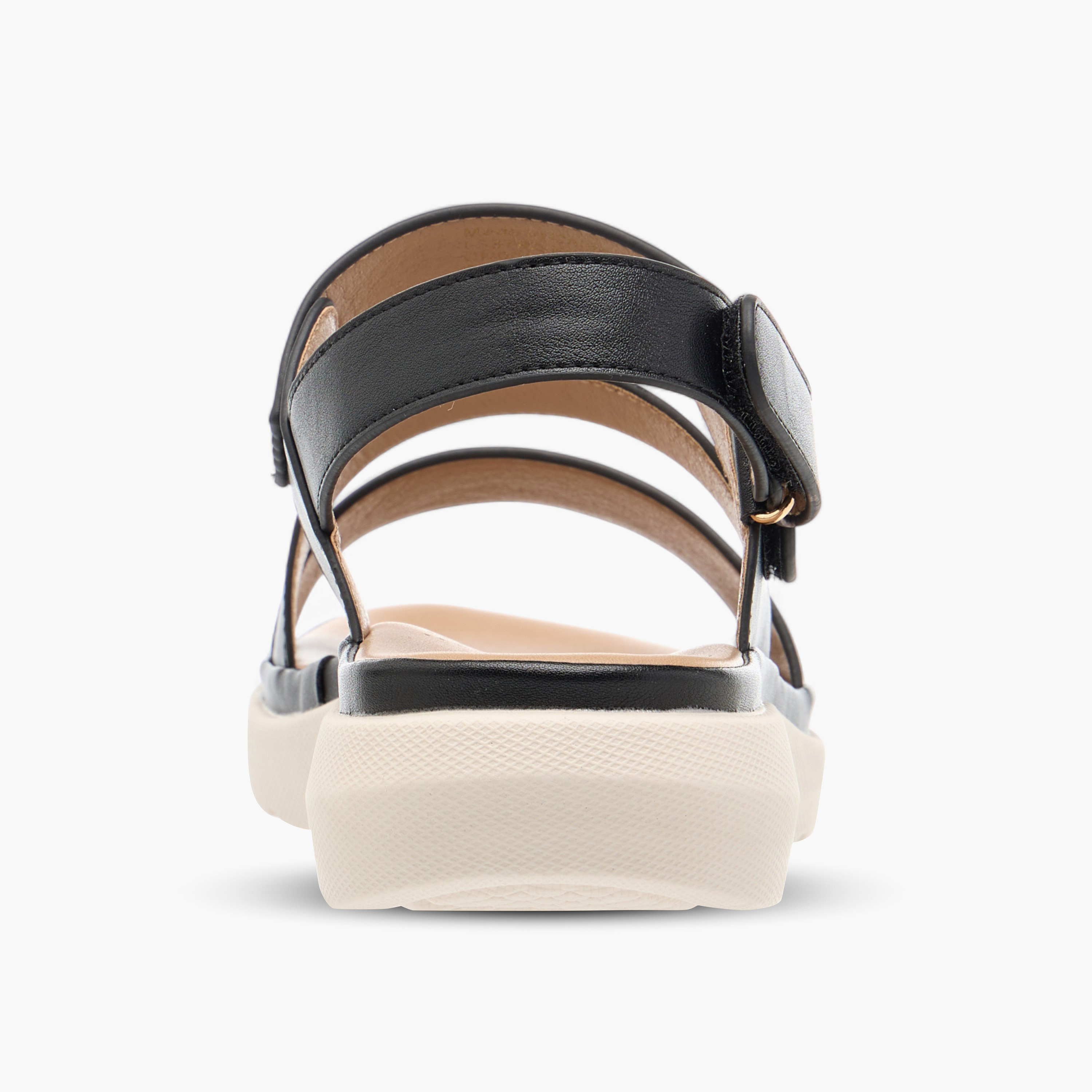 Flora Bella Solid Comfort Sandals with Hook and Loop Closure-women-shoes-flats-sandals-image-4