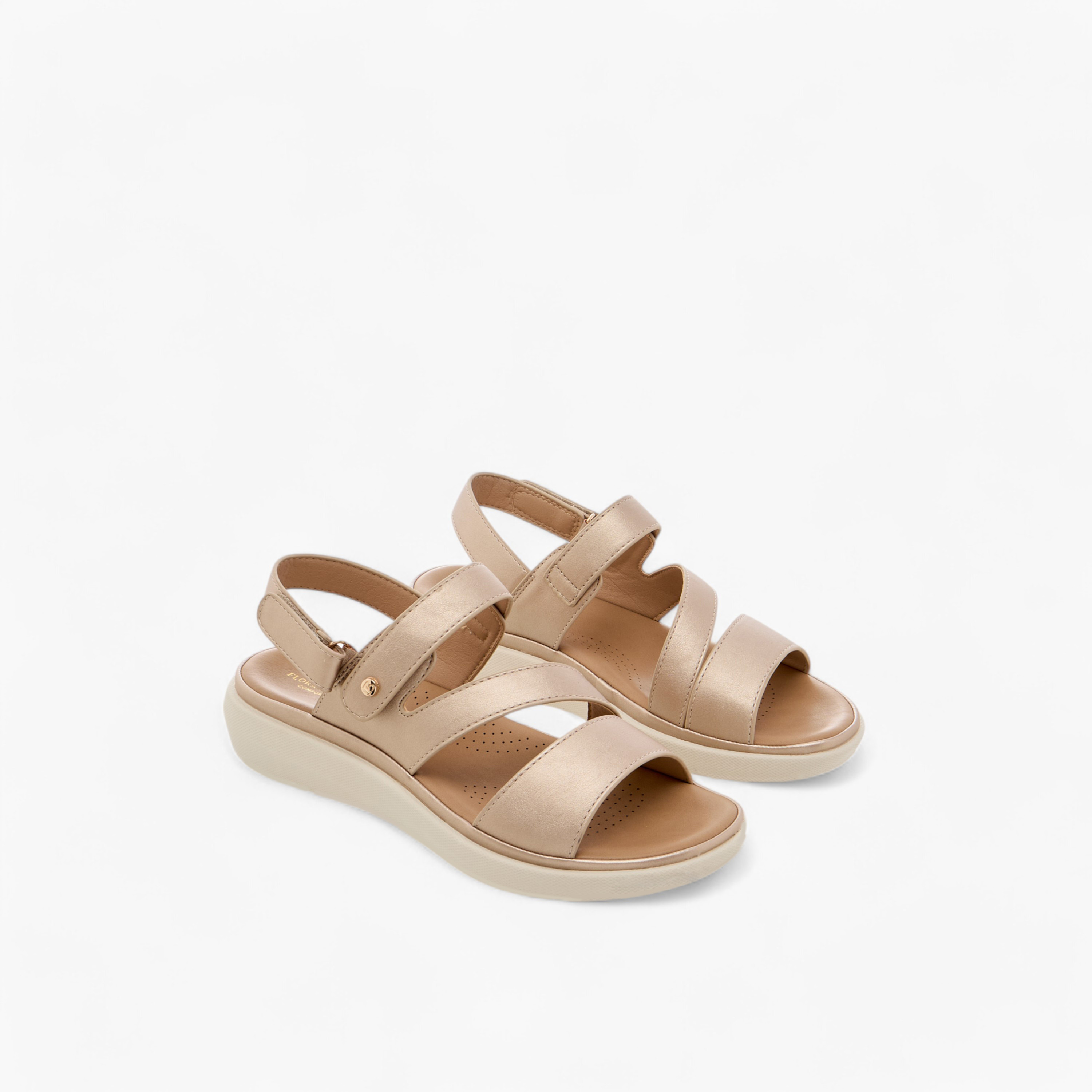 Flora Bella Solid Comfort Sandals with Hook and Loop Closure-women-shoes-flats-sandals-image-1