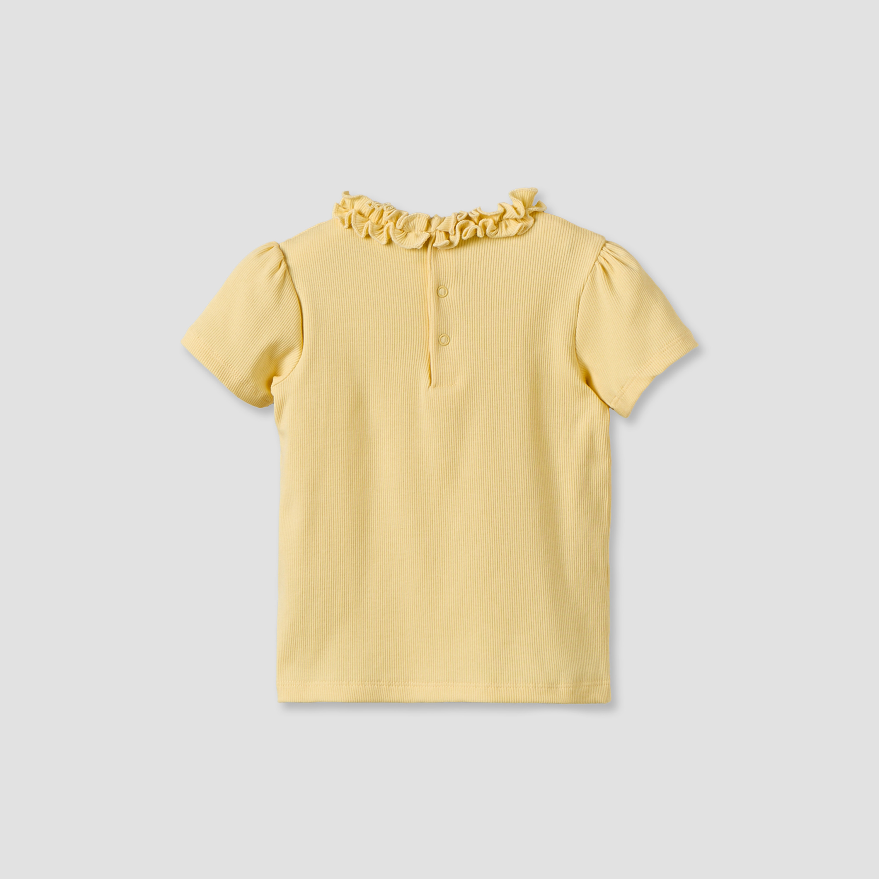 Juniors Crew Neck Short Sleeves T-shirt with Ruffle Trim-baby-girls-clothing-tshirts-image-3