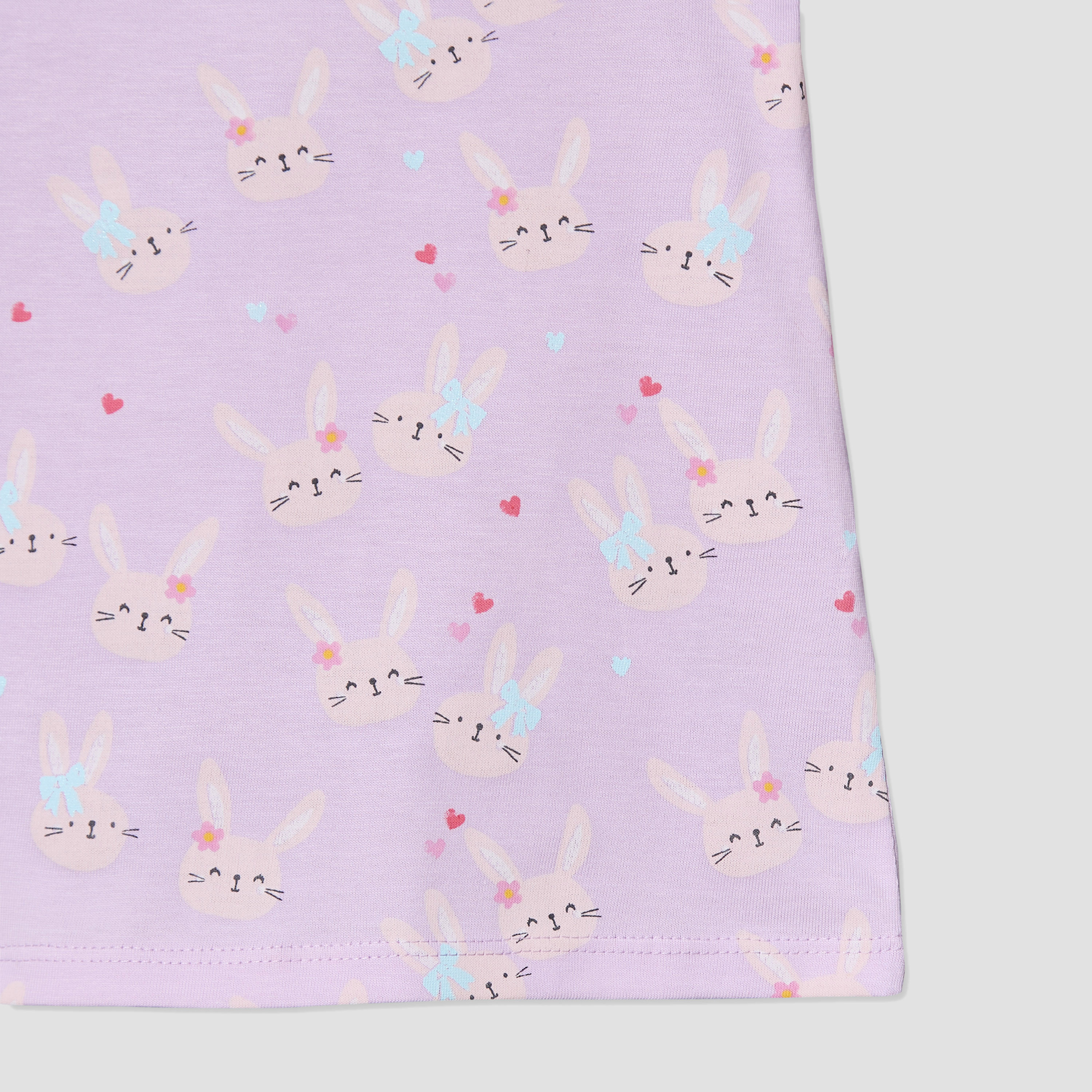 Juniors Round Neck Short Sleeves T-shirt with Bunny Print-baby-girls-clothing-tshirts-image-5