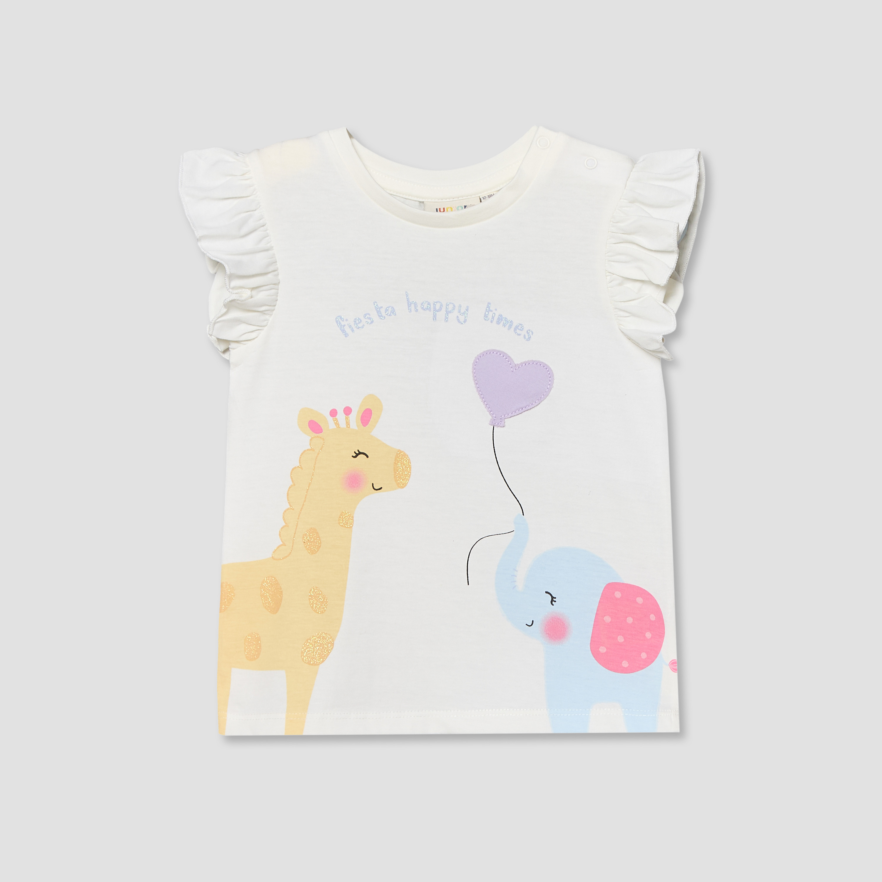 Juniors Crew Neck Short Sleeves T-shirt with Graphic Print-baby-girls-clothing-tshirts-image-2