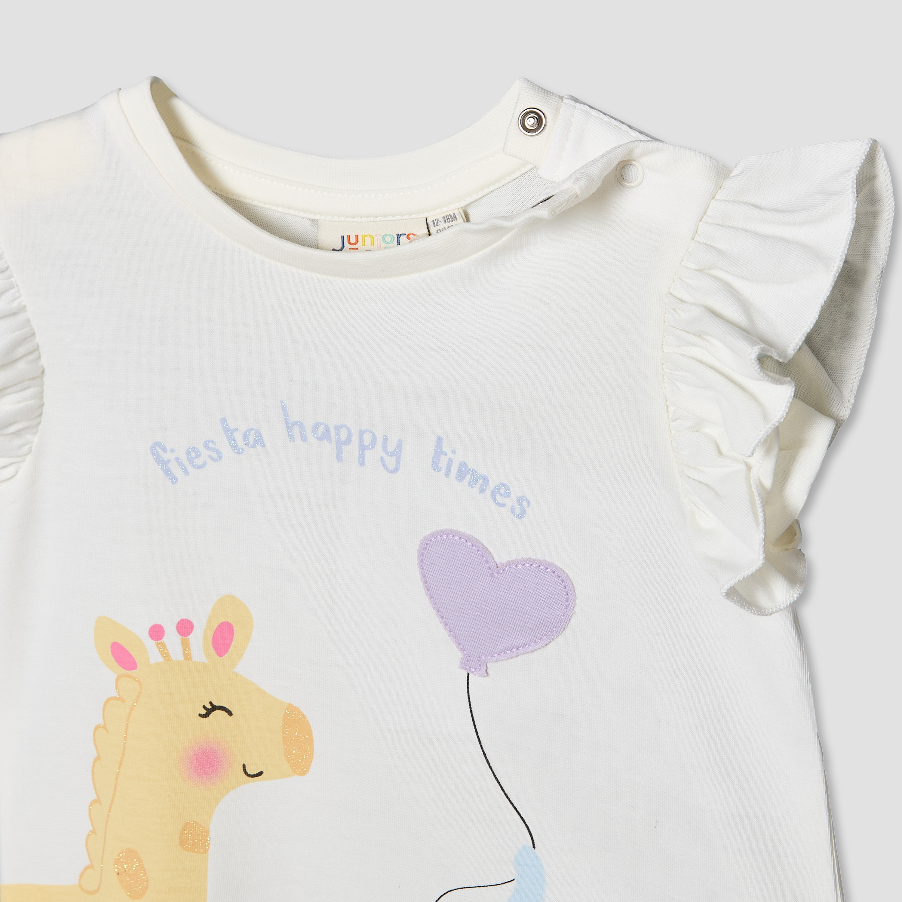 Juniors Crew Neck Short Sleeves T-shirt with Graphic Print-baby-girls-clothing-tshirts-image-4
