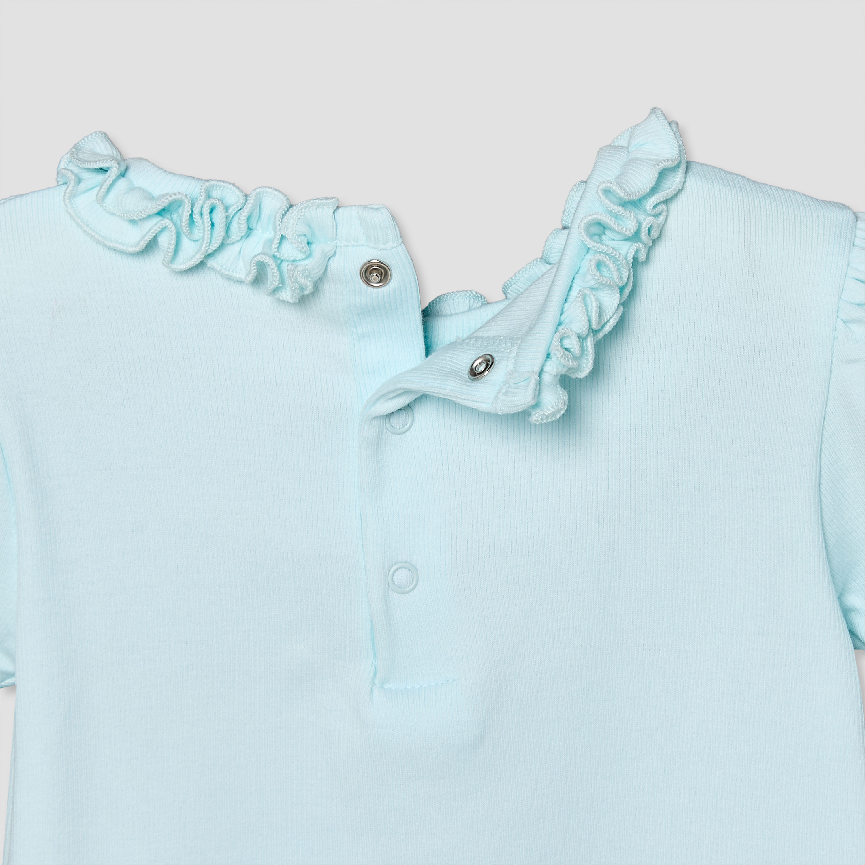 Juniors Round Neck Short Sleeves Top with Ruffle Detail-baby-girls-clothing-blousesandshirts-image-5