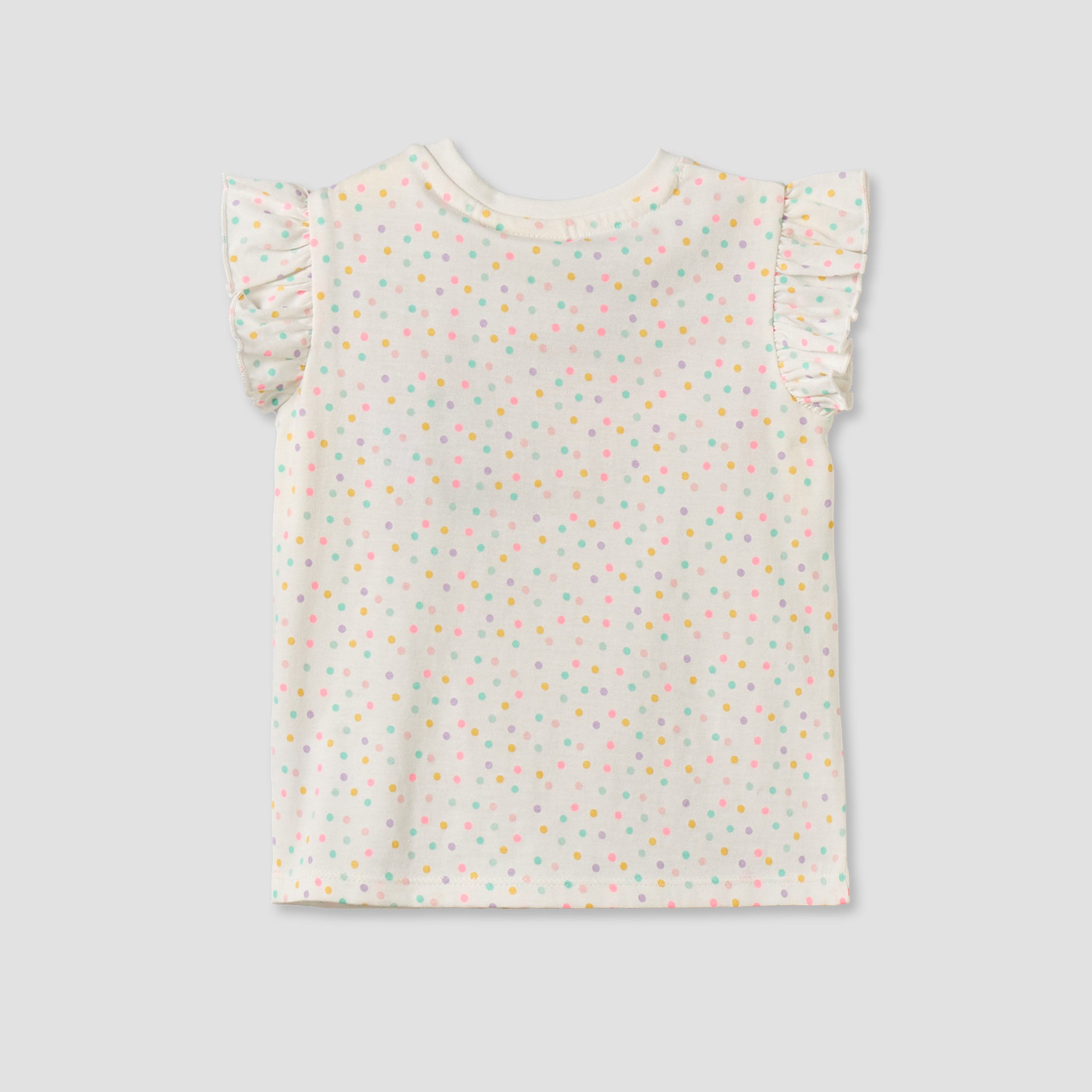 Juniors Crew Neck Sleeveless T-shirt with Polka Dot Print-baby-girls-clothing-tshirts-image-3