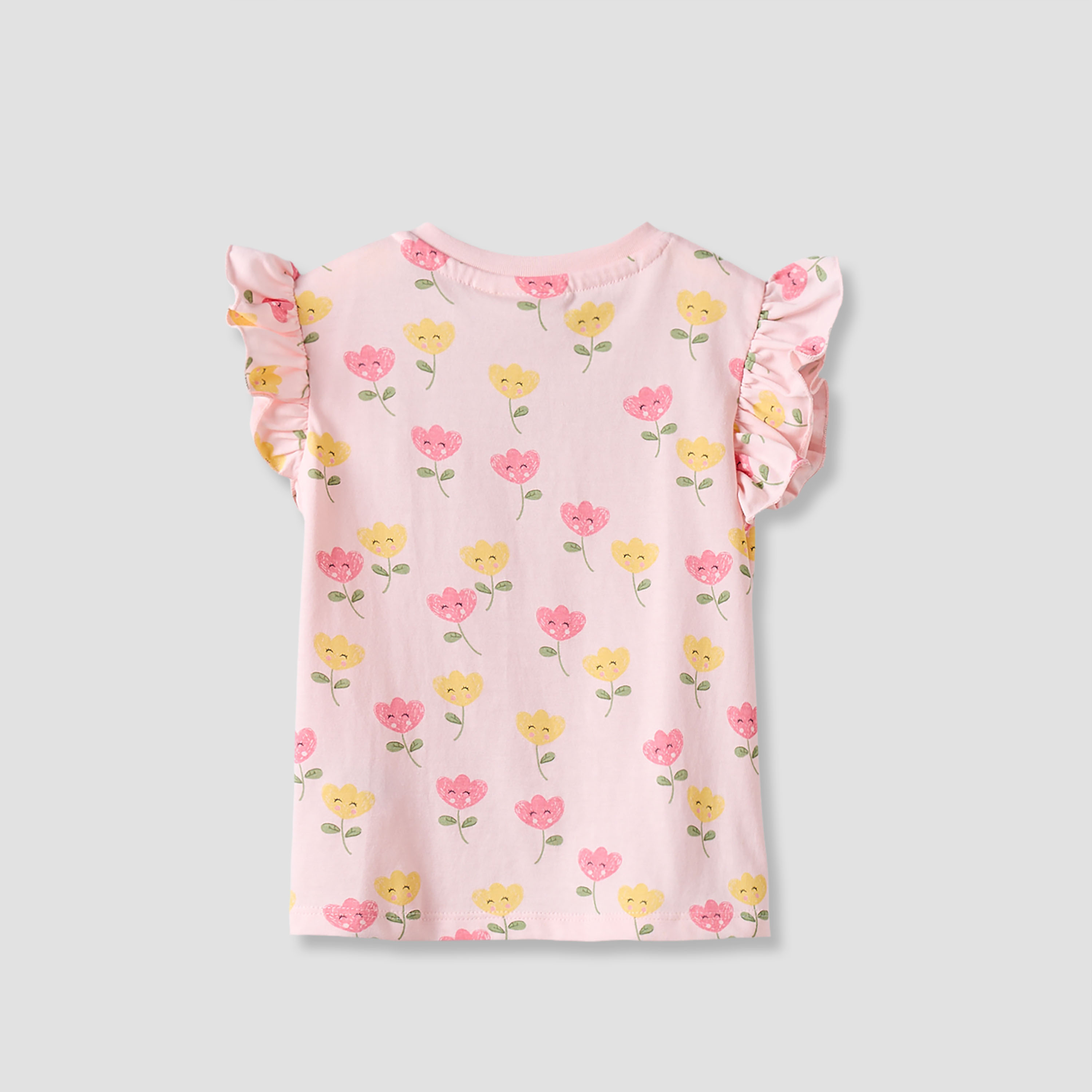 Juniors Round Neck Short Sleeves T-shirt with Print-baby-girls-clothing-tshirts-image-3